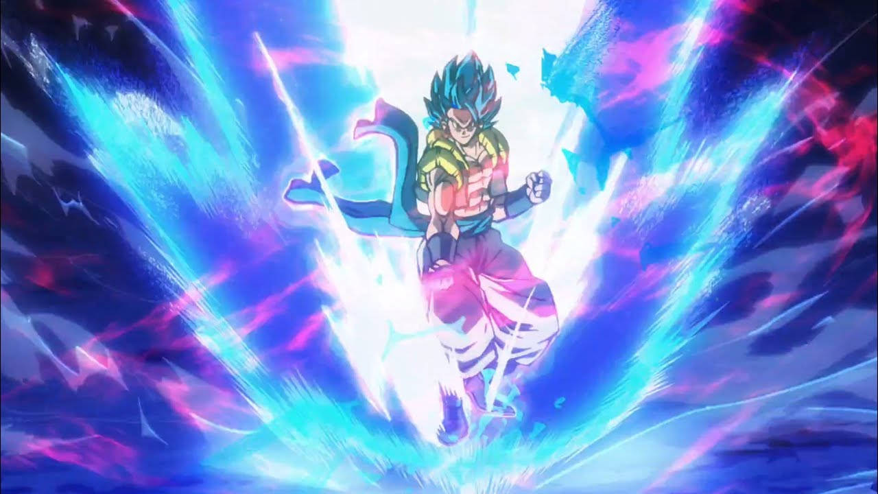 Gogeta Blue, blue-haired anime warrior, cosmic burst, HD Desktop Wallpaper
