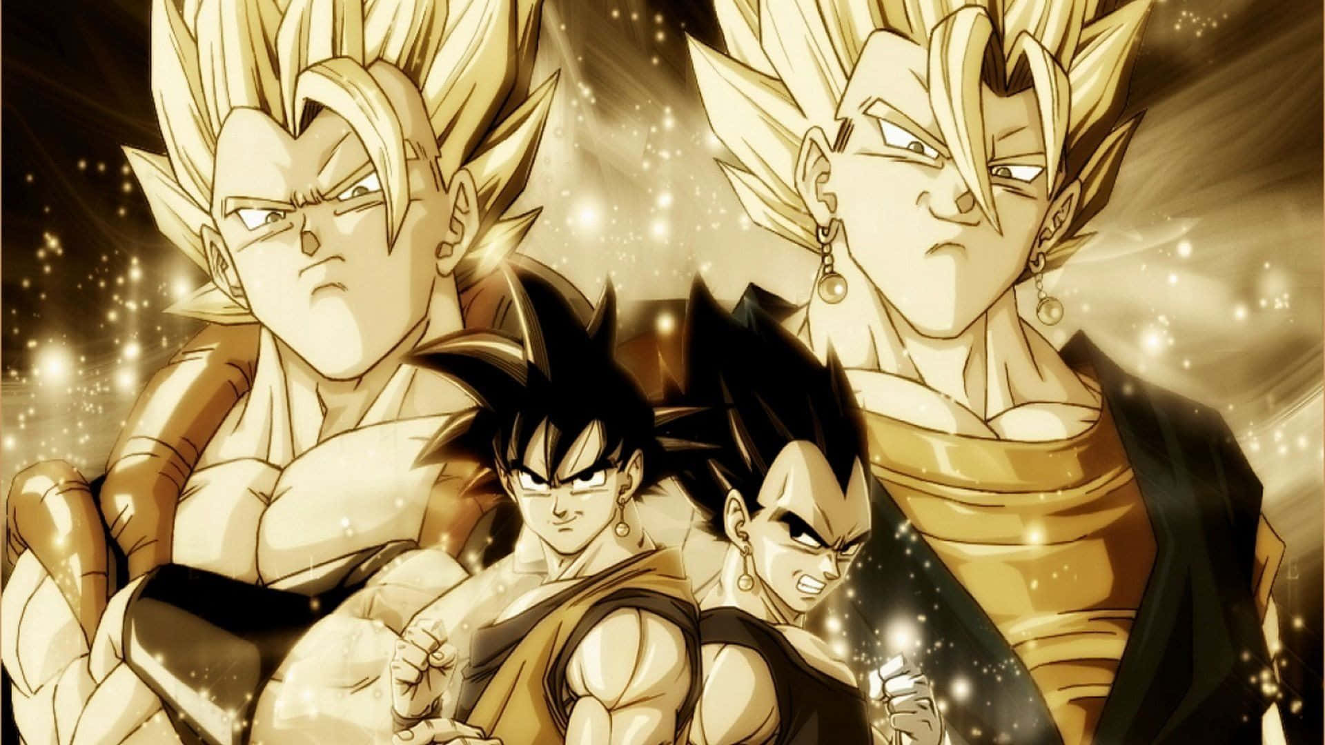 Gogeta, Vegito, golden hair, Full HD Desktop Wallpaper