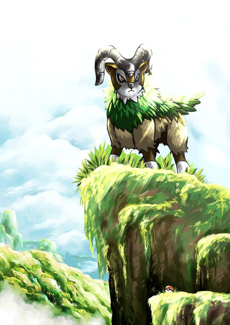 Gogoat, silver horns, green mane, SD Phone Wallpaper