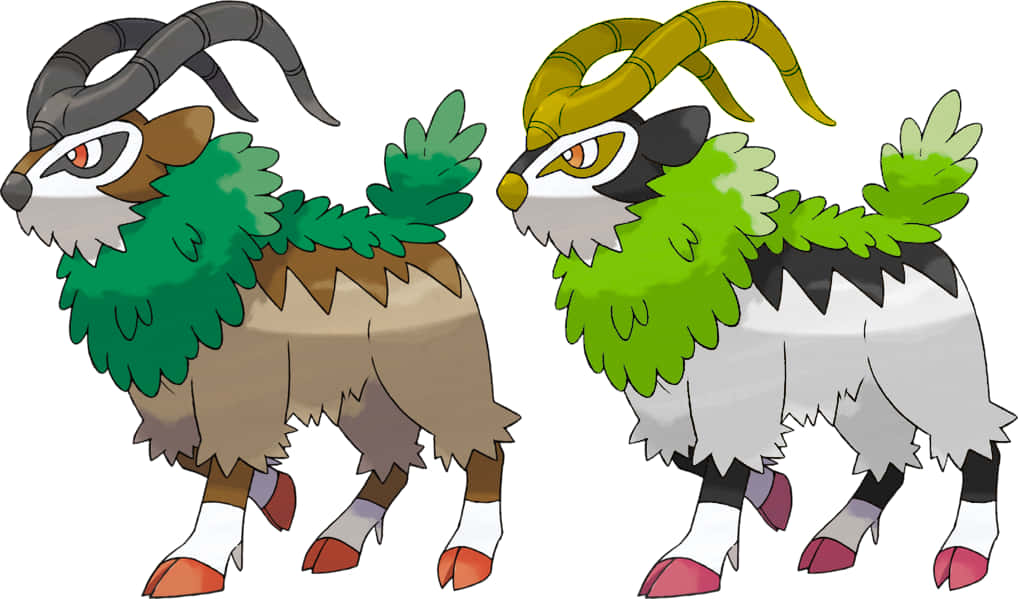 Gogoat, Shiny Gogoat, leafy manes, SD Desktop Wallpaper