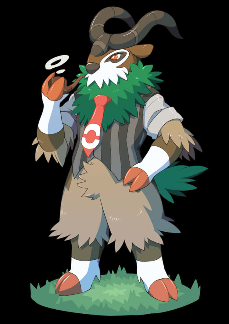 Gogoat, curved horns, red tie, SD Phone Wallpaper