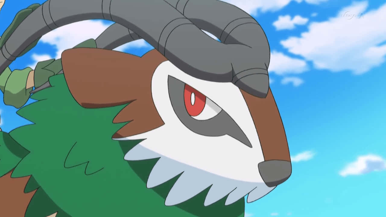 Gogoat, red eyes, gray horns, HD Desktop Wallpaper