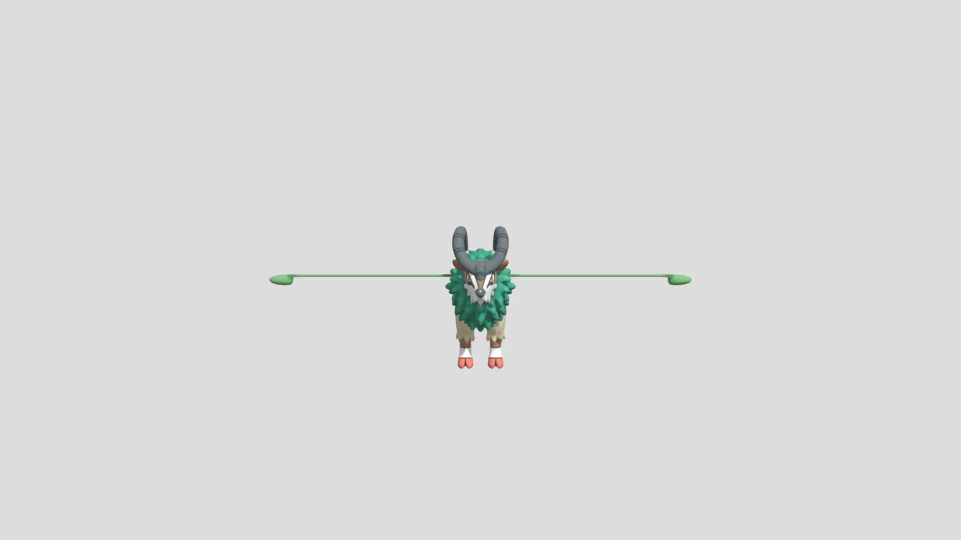 Minimalist Gogoat, green fur, red feet, Full HD Desktop Wallpaper