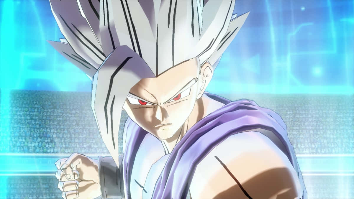 Gohan Beast, spiky silver hair, red eyes, SD Desktop Wallpaper