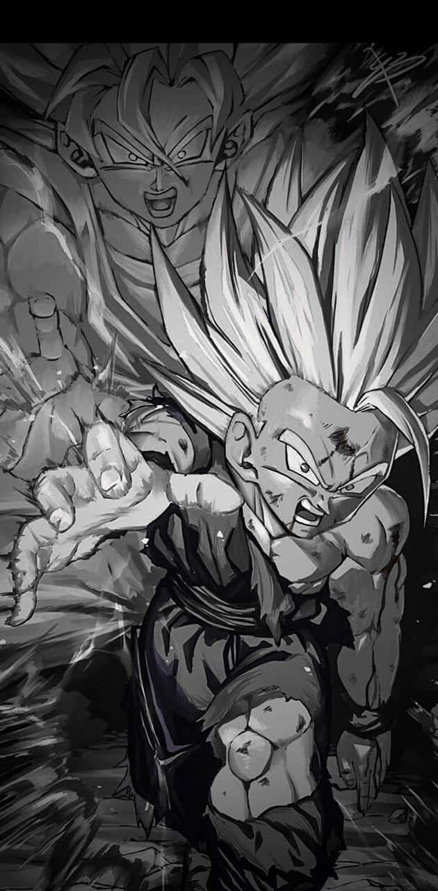 Gohan Beast, spiky hair, black and white manga panel, HD Phone Wallpaper
