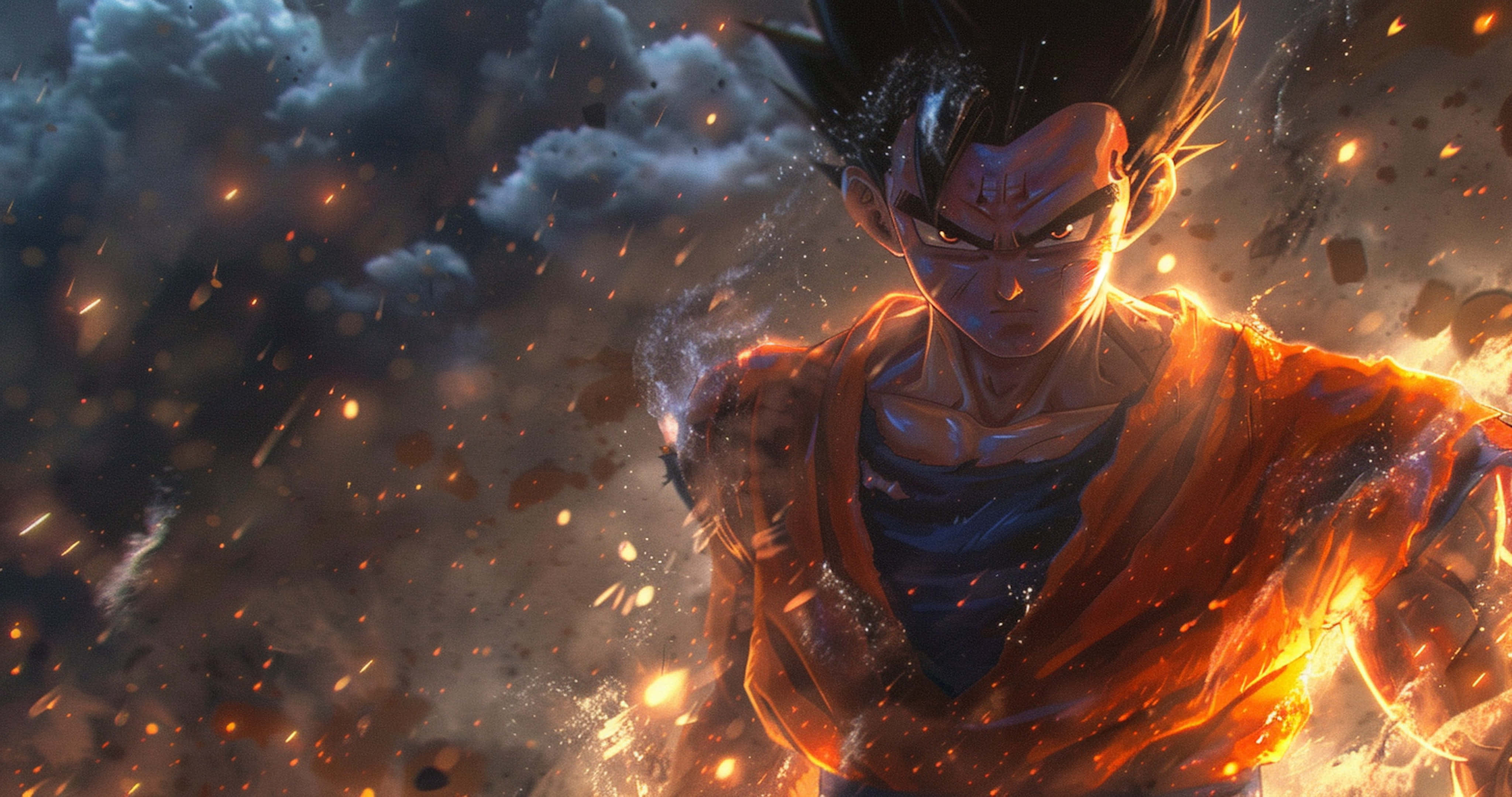 Beast Gohan, spiky black hair, orange gi, 4K Desktop Wallpaper