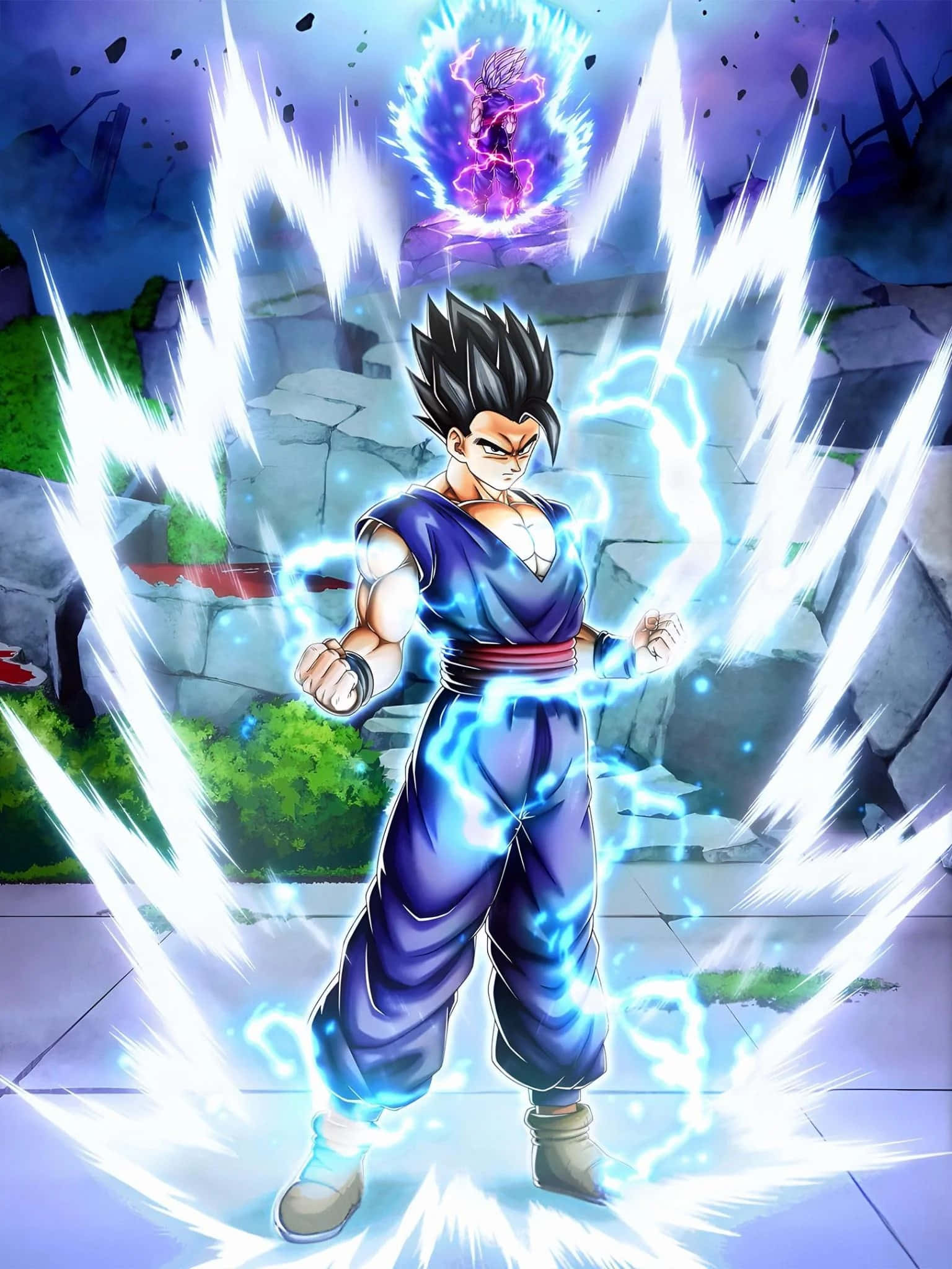 Beast Gohan, blue gi, blue lightning energy, Full HD Phone Wallpaper