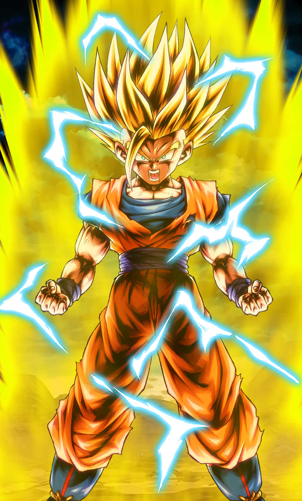 Gohan, iPhone, yellow energy, Full HD Phone Wallpaper