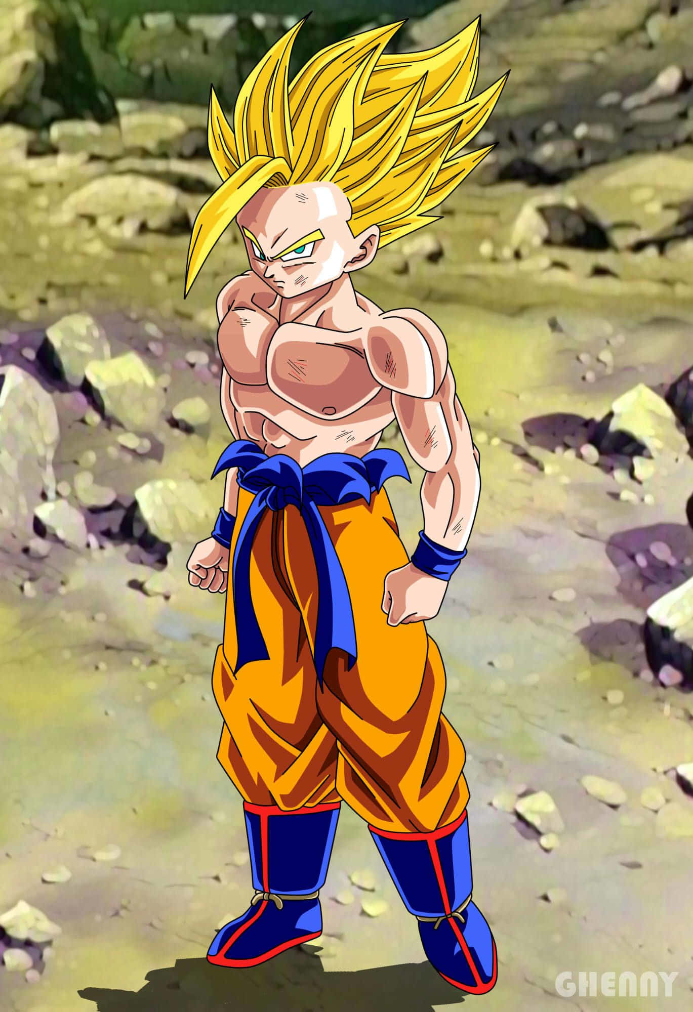 Gohan, Super Saiyan 2, spiky golden hair, Full HD Phone Wallpaper
