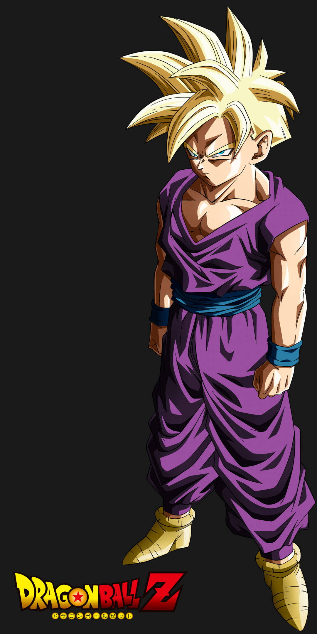 Gohan Super Saiyan 2, spiky blonde hair, purple gi, Full HD Phone Wallpaper