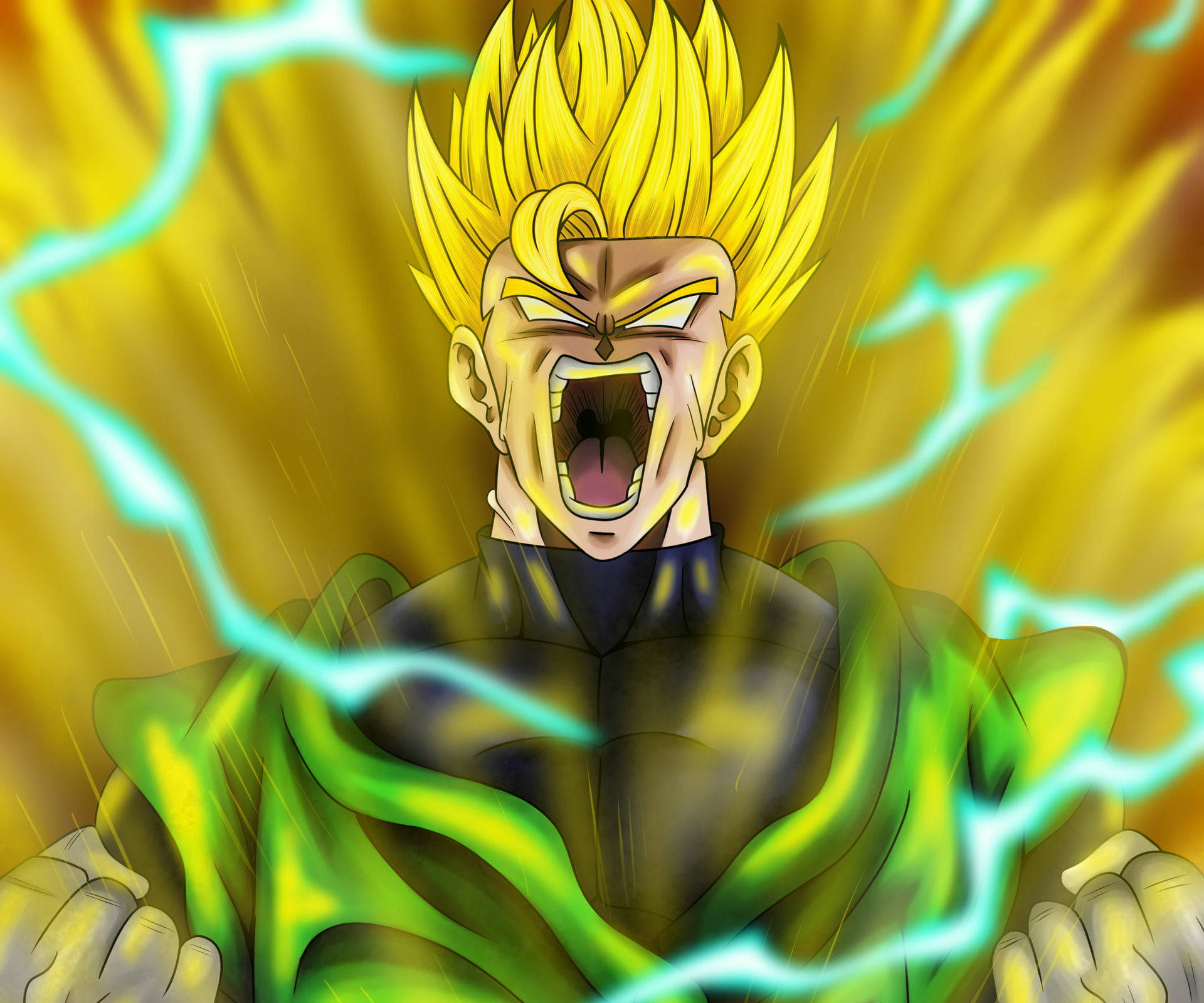 Gohan, Super Saiyan 2, spiky yellow hair, Full HD Desktop Wallpaper