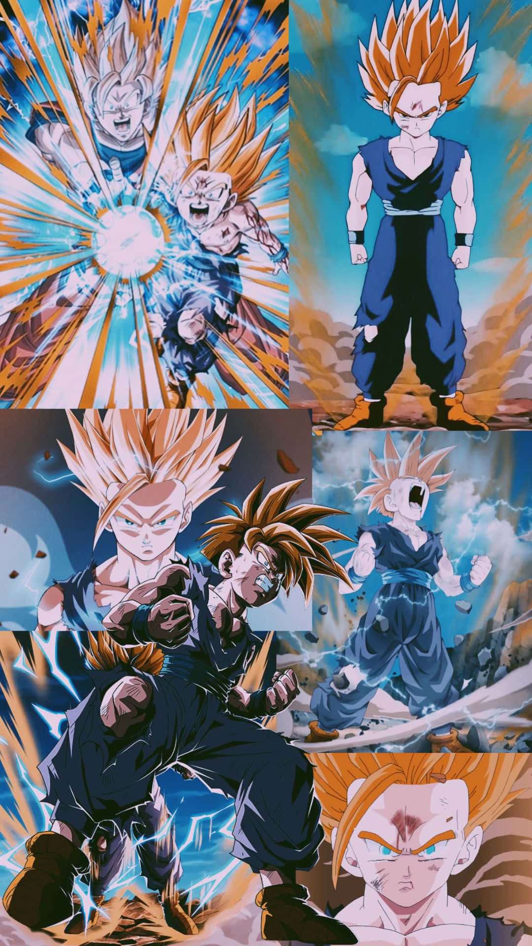 Gohan, Super Saiyan, iPhone collage, Full HD Phone Wallpaper