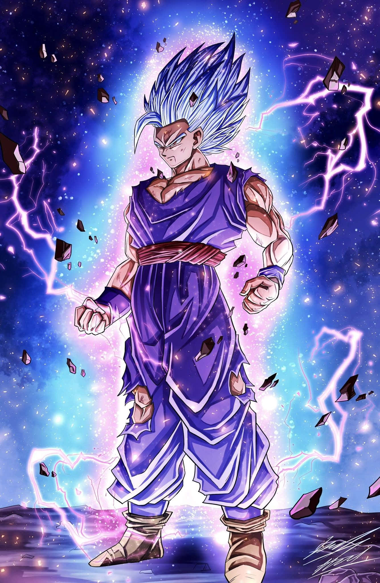Gohan, Super Saiyan 2, purple gi, Full HD Phone Wallpaper