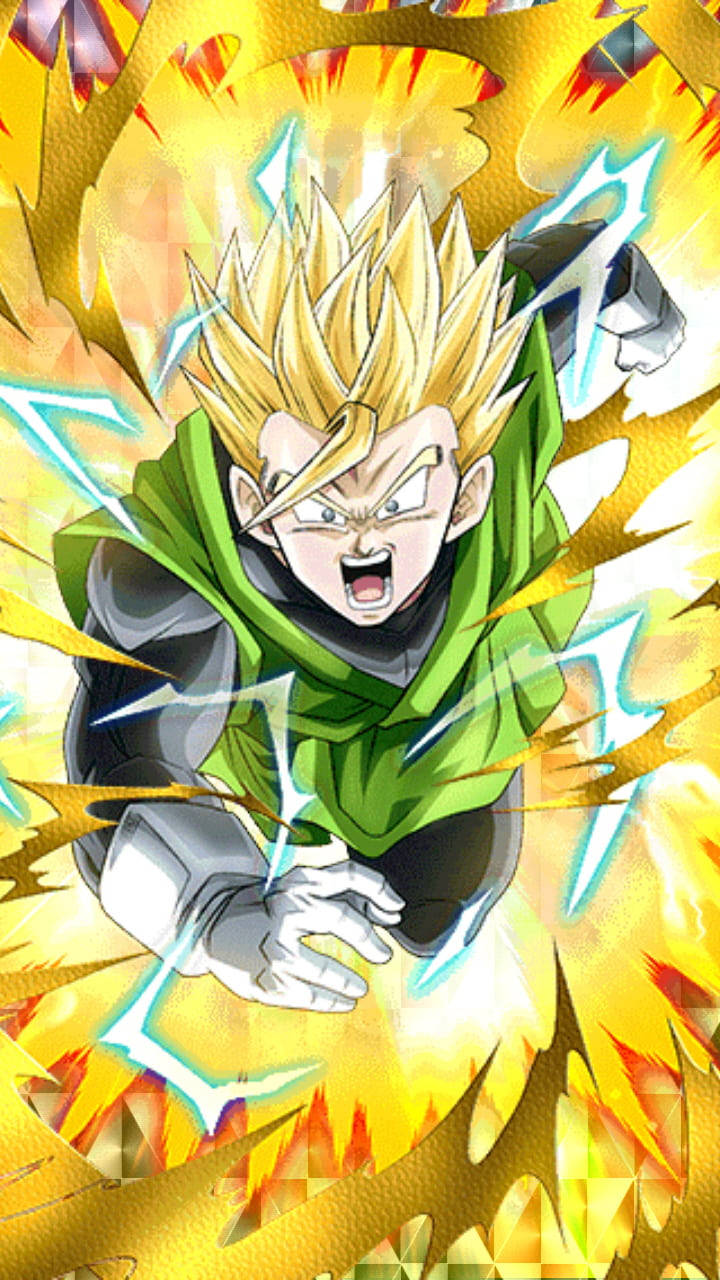 Gohan Super Saiyan 2, spiky-haired anime warrior, green armor, HD Phone Wallpaper