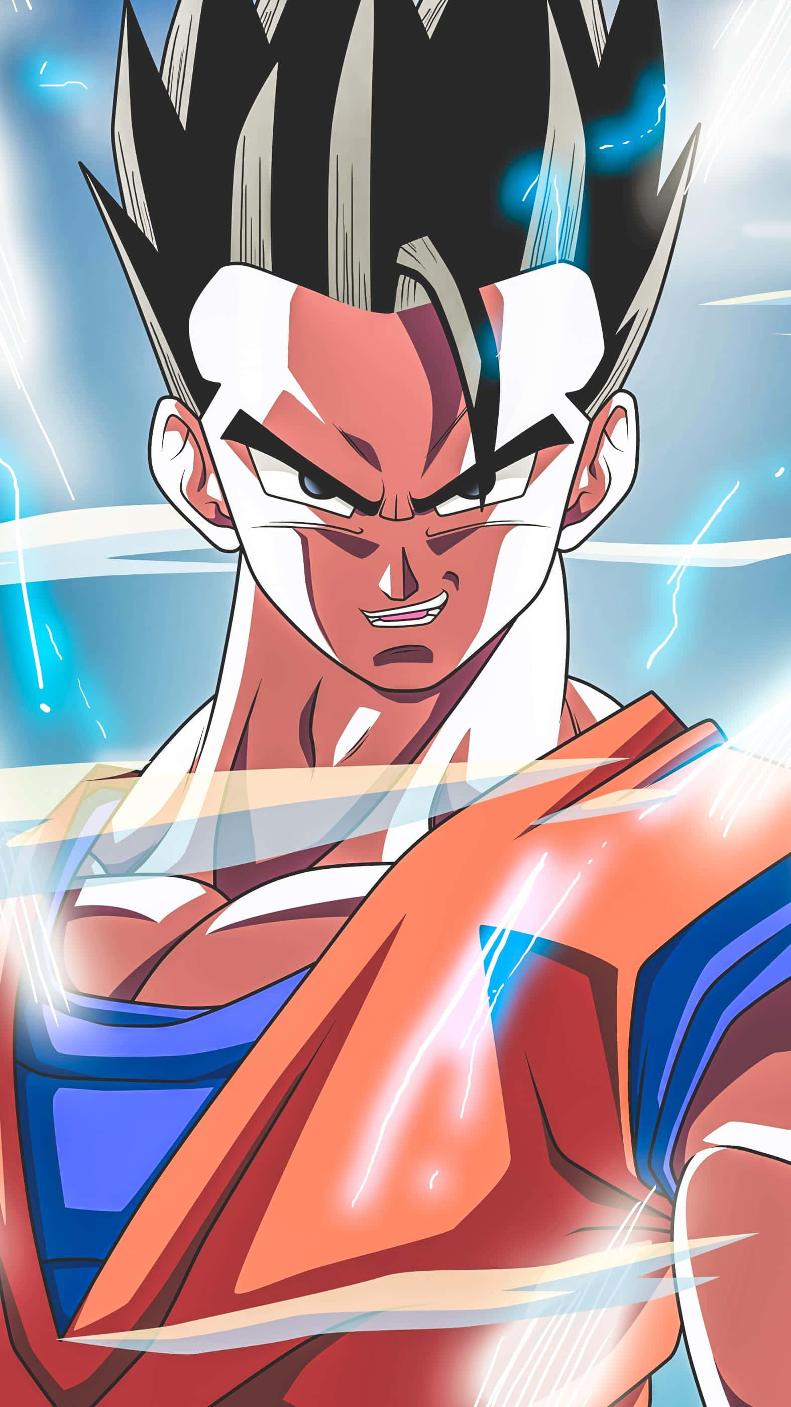 Gohan, spiky black hair, orange gi, 2K Phone Wallpaper