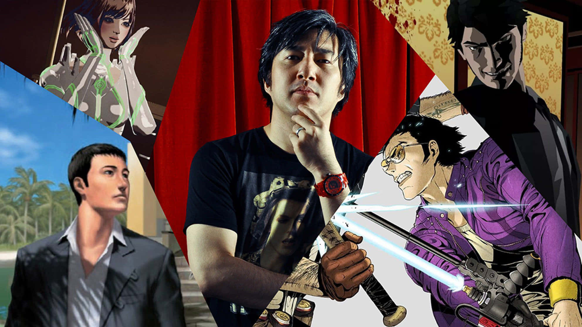 Goichi Suda, anime characters, real man, Full HD Desktop Wallpaper