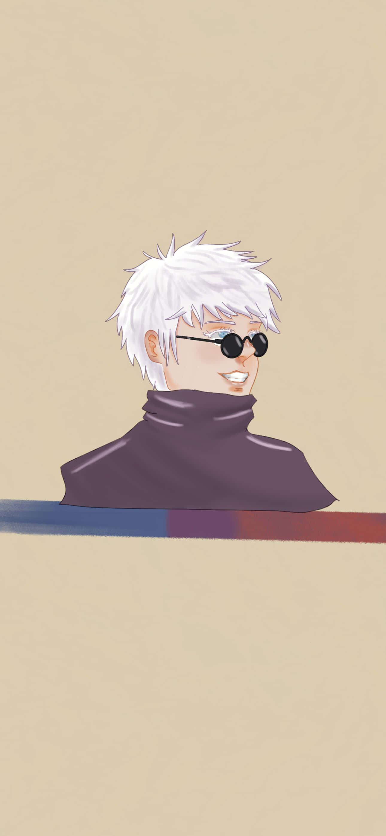 Gojo, sunglasses, spiky white hair, 2K Phone Wallpaper