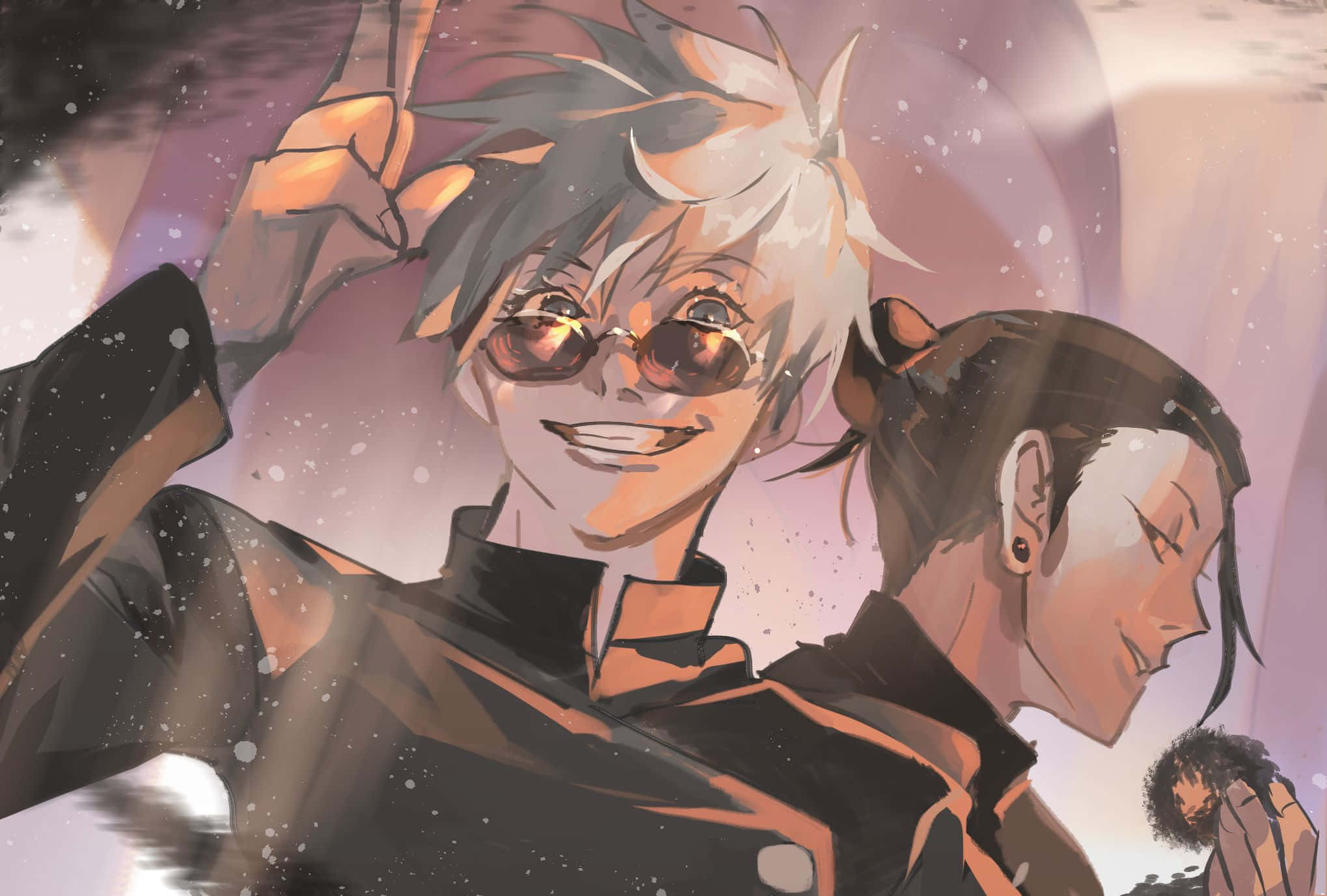 Gojo, Geto, spiky hair, Full HD Desktop Wallpaper