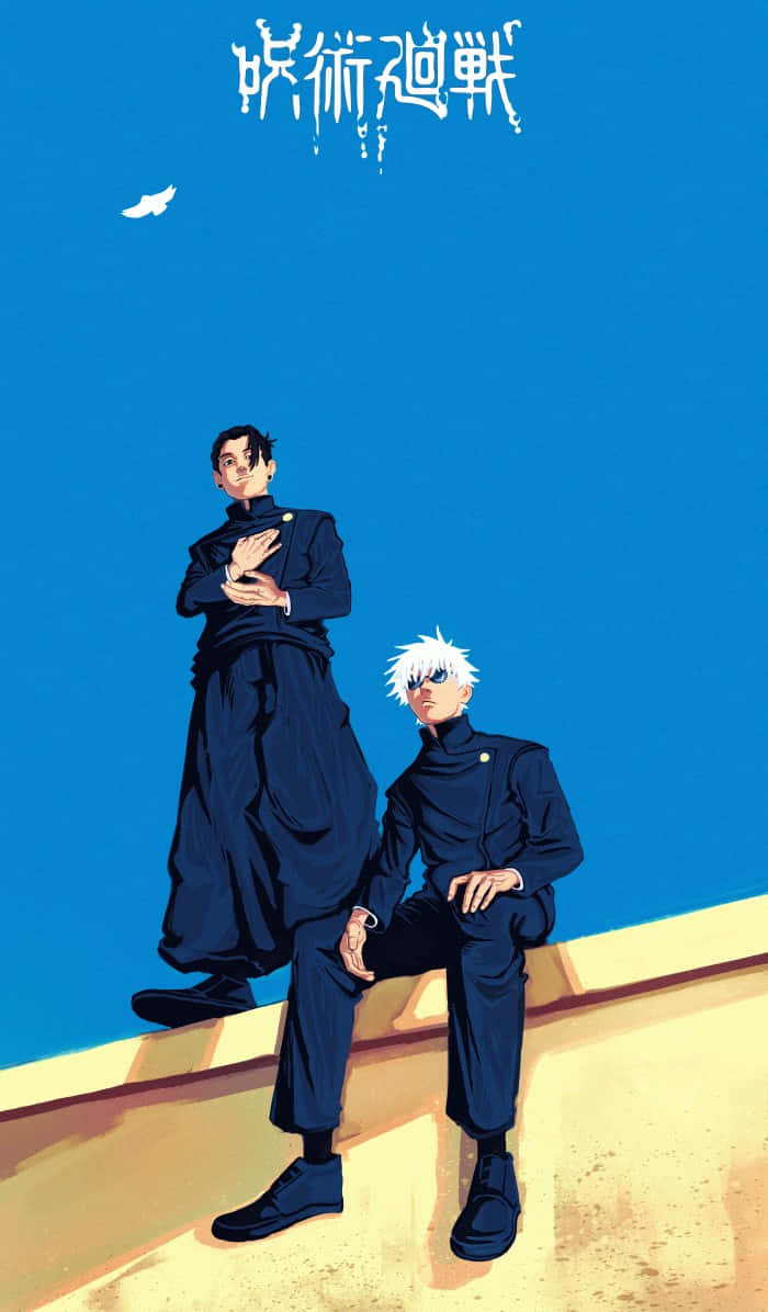 Gojo And Geto, anime poster, dark uniforms, SD Phone Wallpaper