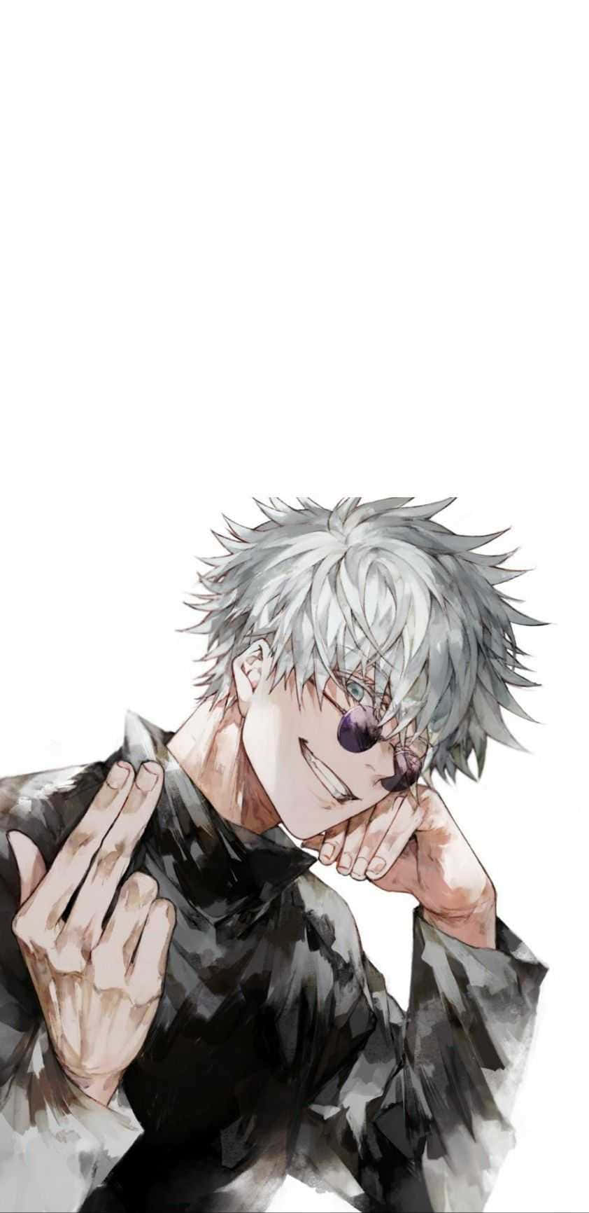 Gojo Pfp, spiky-haired anime character, monocle, HD Phone Wallpaper