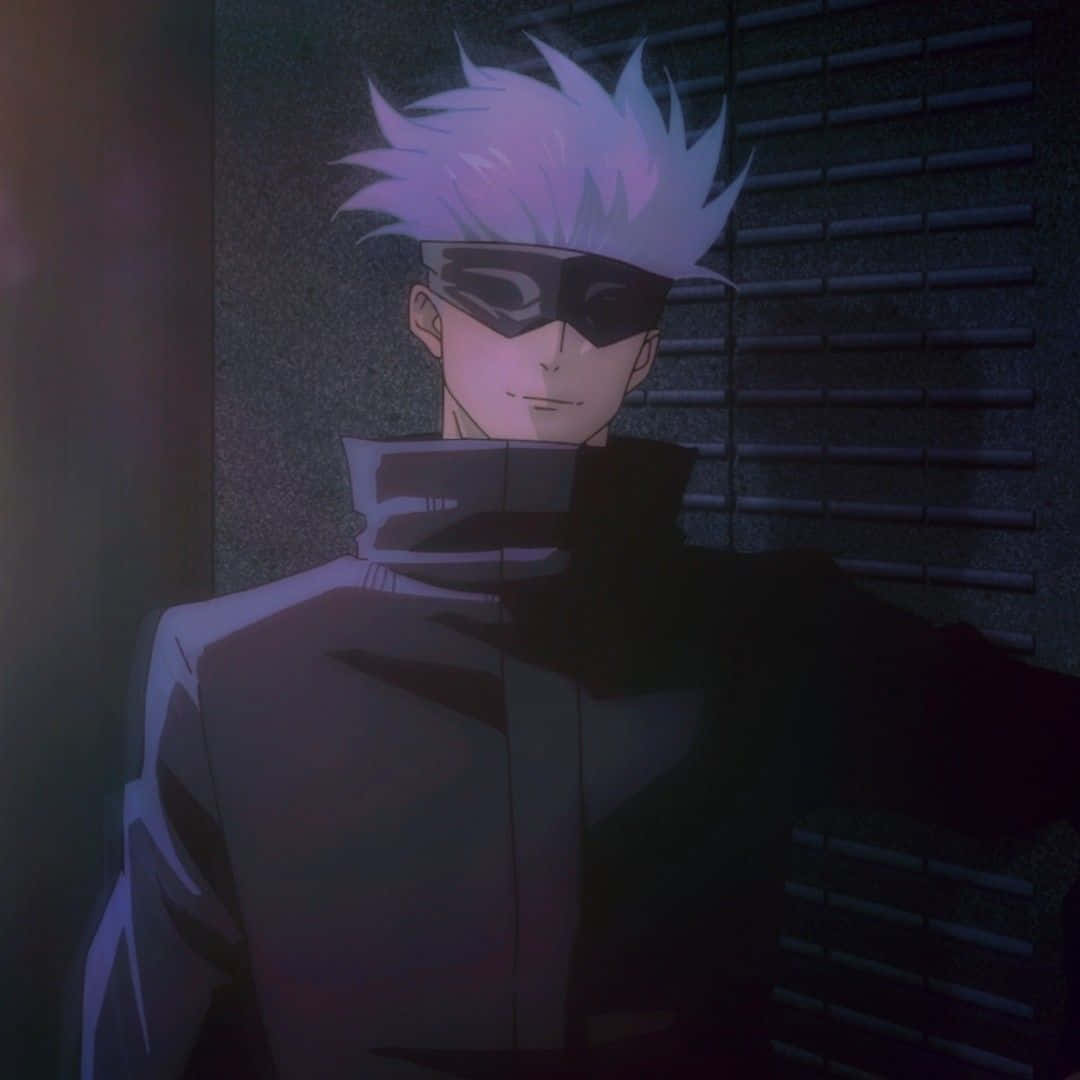 Gojo, spiky-haired anime character, black eye mask, SD Desktop Wallpaper