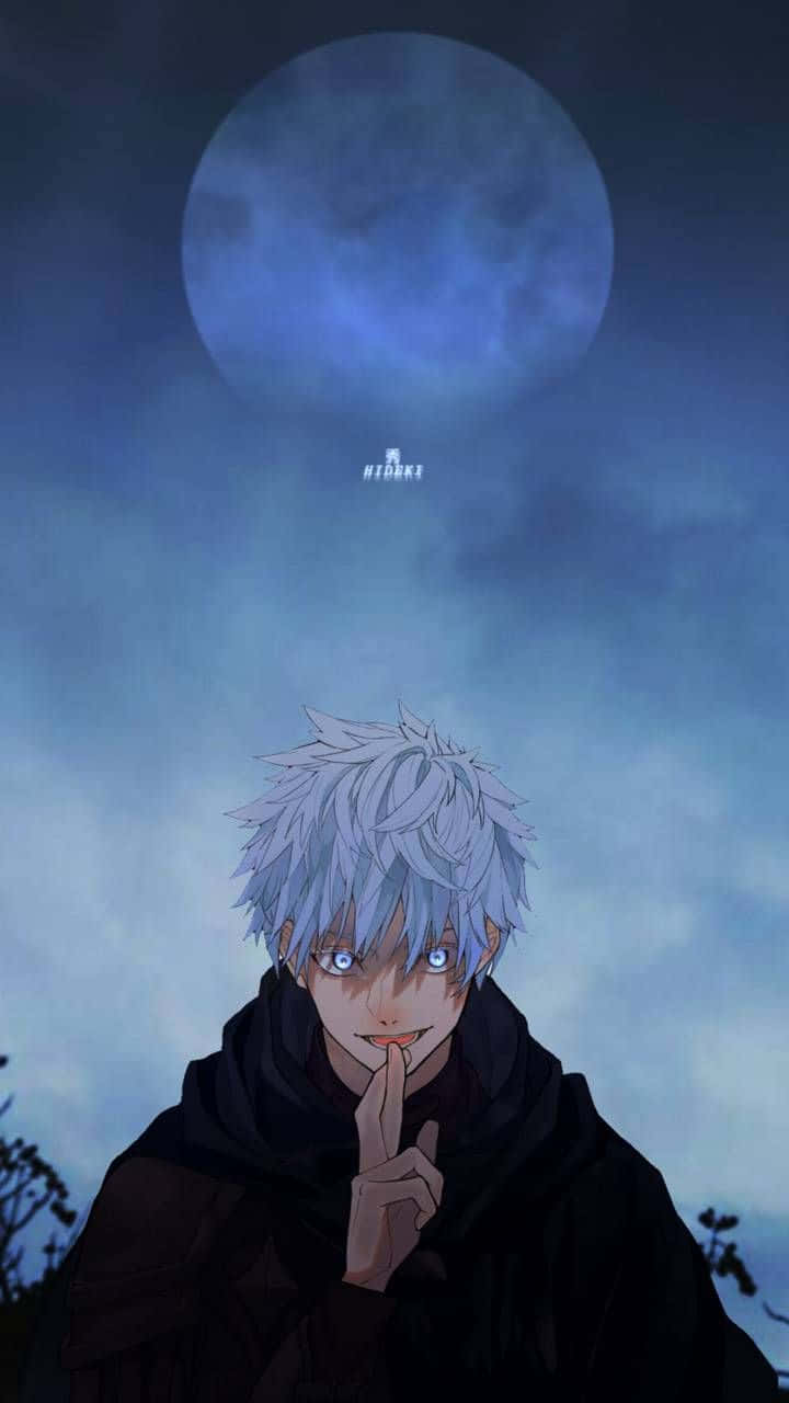 Gojo Satoru, silver-haired, glowing blue eyes, HD Phone Wallpaper