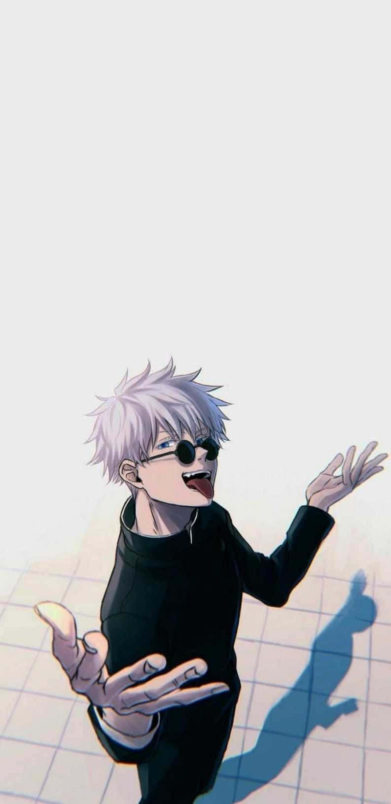 Gojo Satoru, tongue out, black outfit, HD Phone Wallpaper