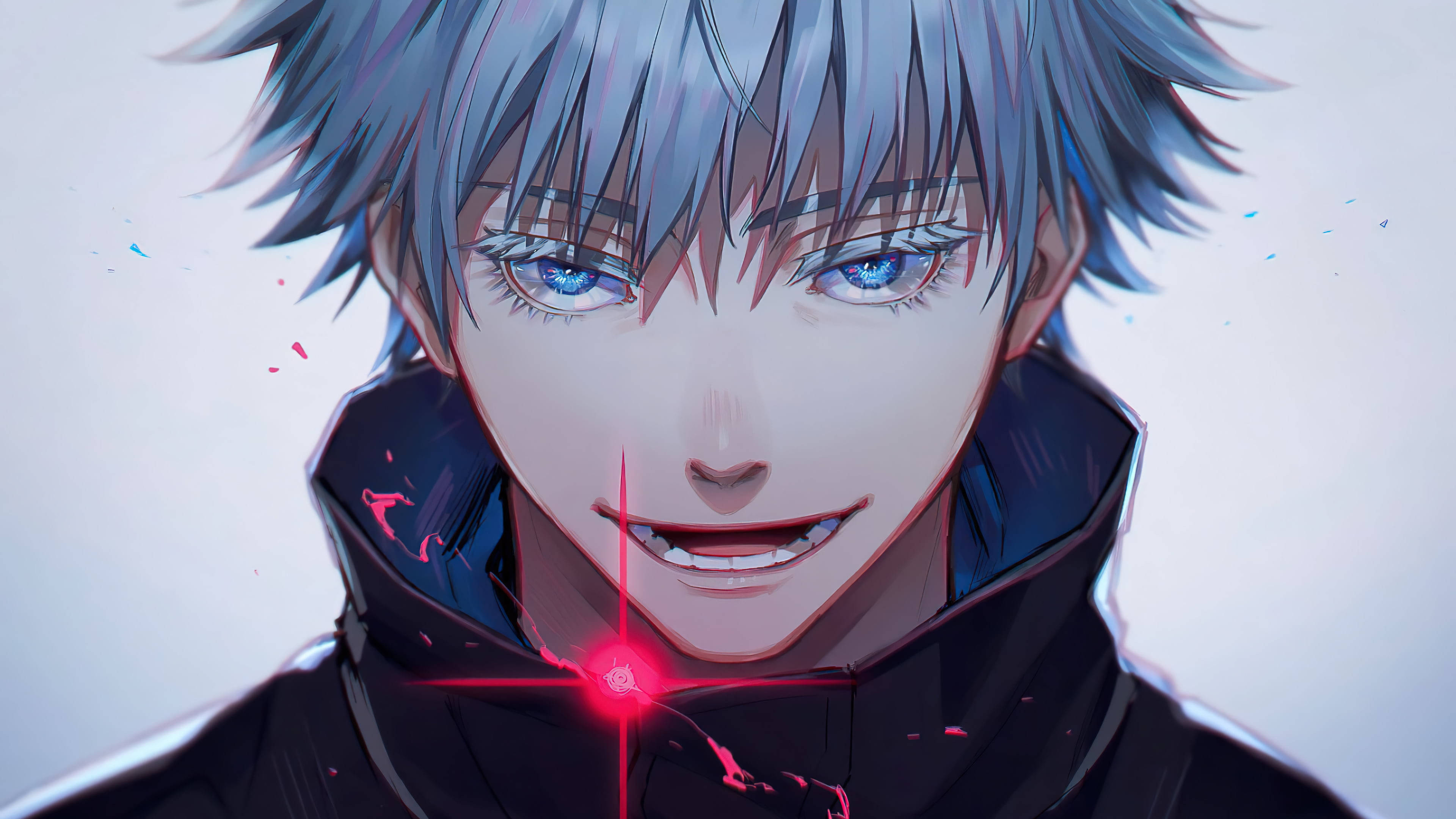 Gojo Satoru, silver hair, piercing blue eyes, 4K Desktop Wallpaper