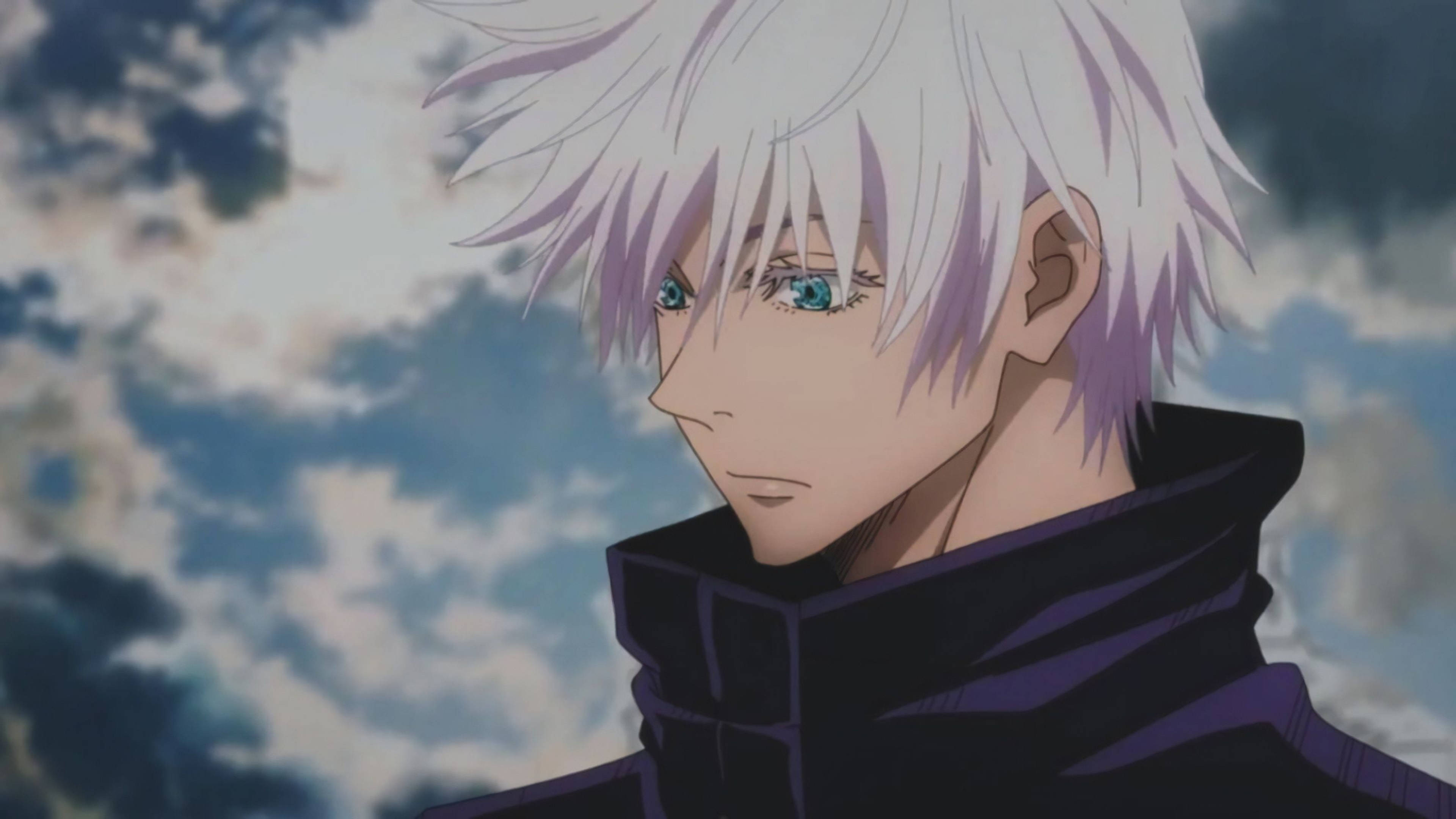 Gojo Satoru, spiky white hair, blue eyes, 4K Desktop Wallpaper