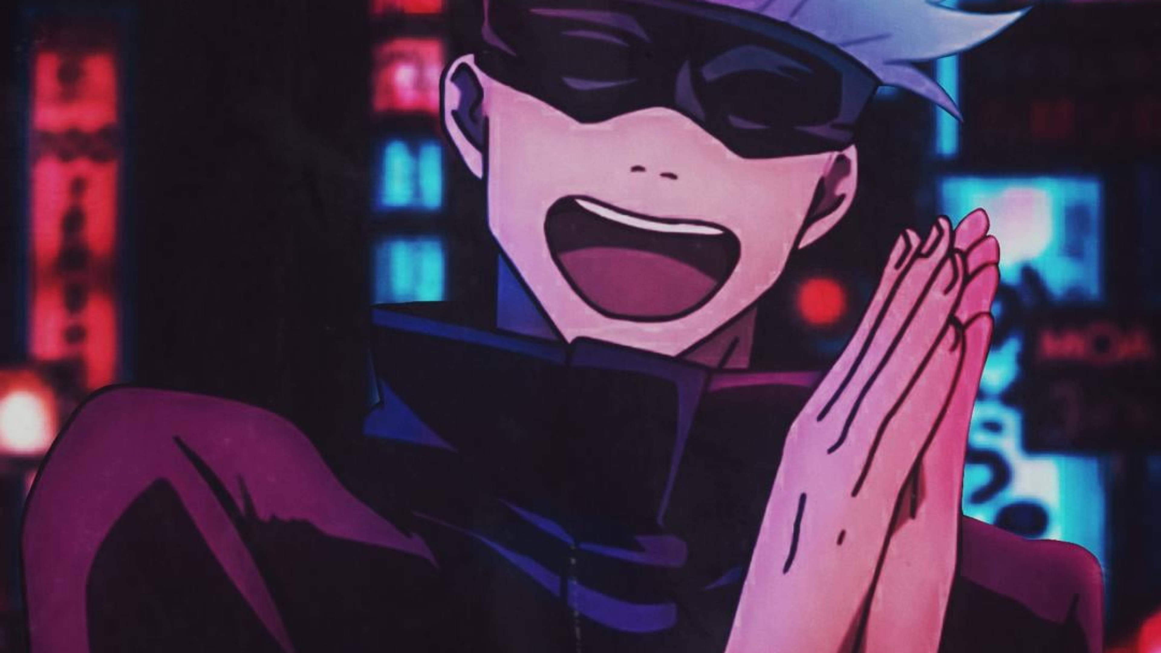 Gojo Satoru, black mask, suit, 4K Desktop Wallpaper