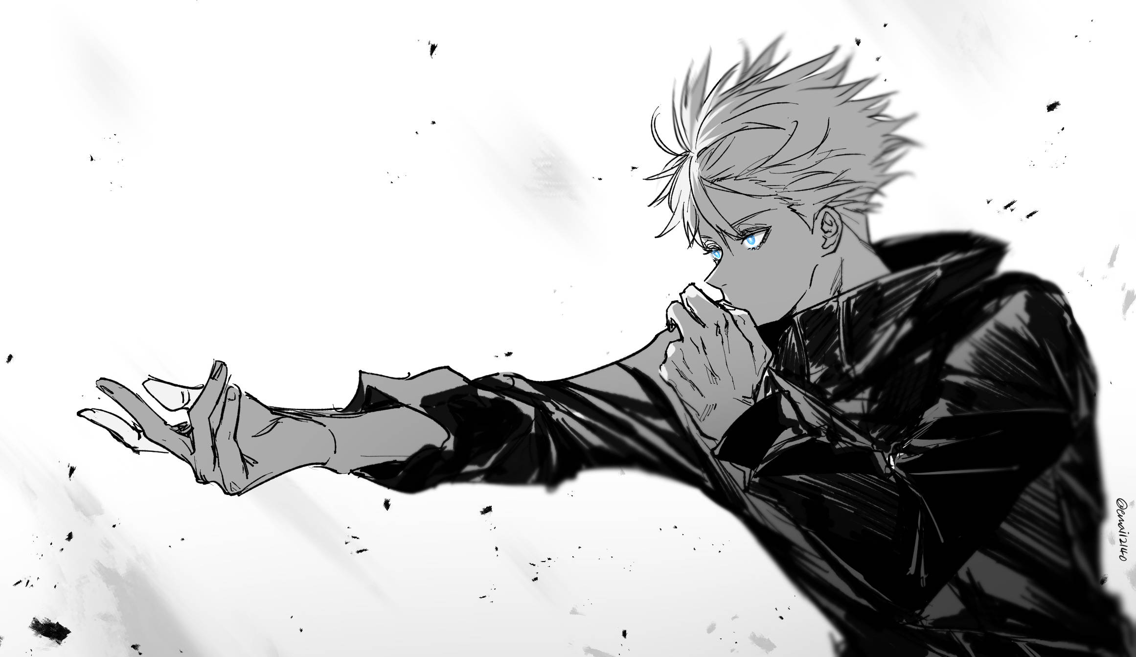 Gojo Satoru, manga, spiky-haired, Full HD Desktop Wallpaper