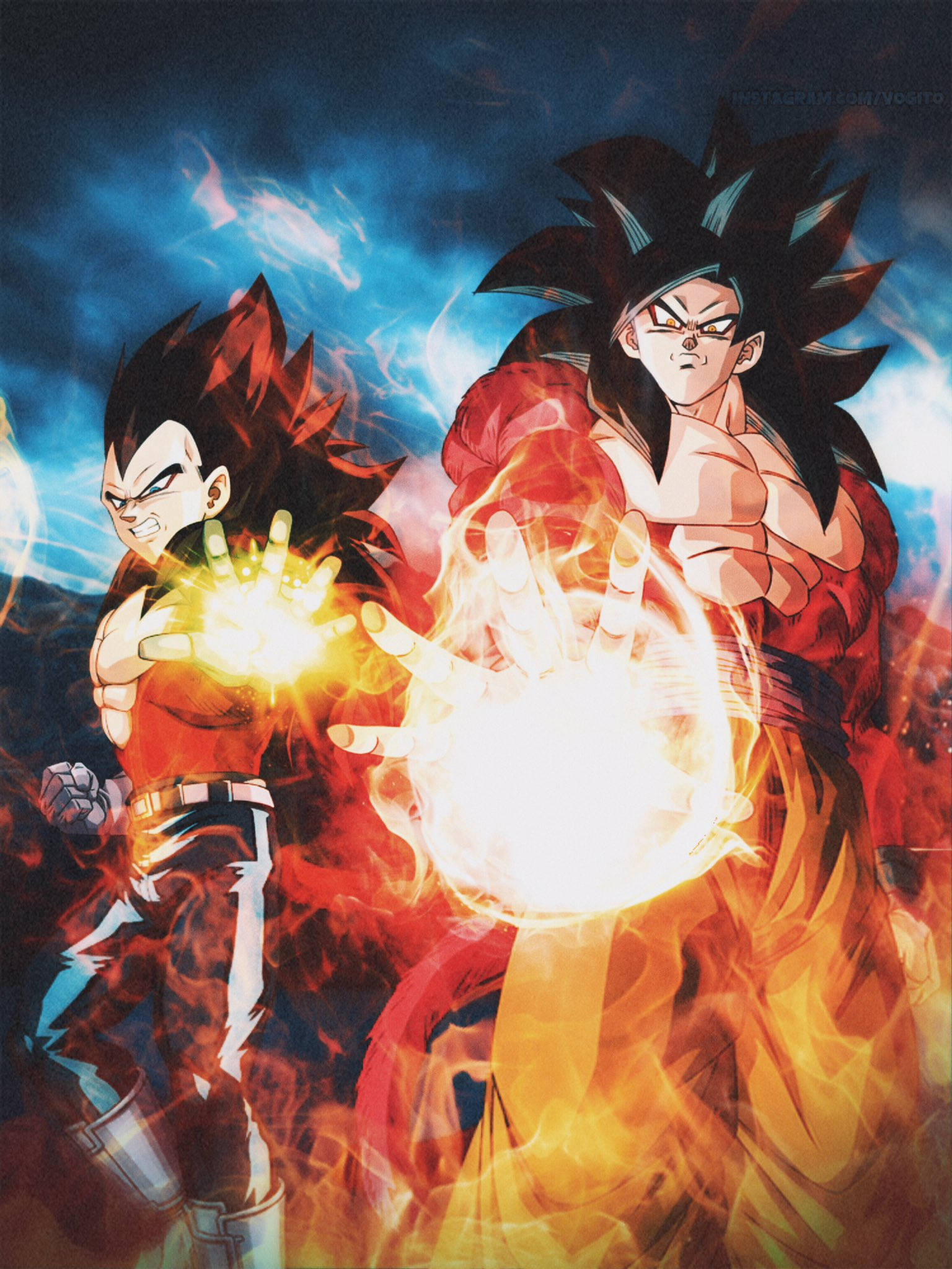 Goku Aesthetic, anime warriors, glowing energy blasts, Full HD Phone Wallpaper