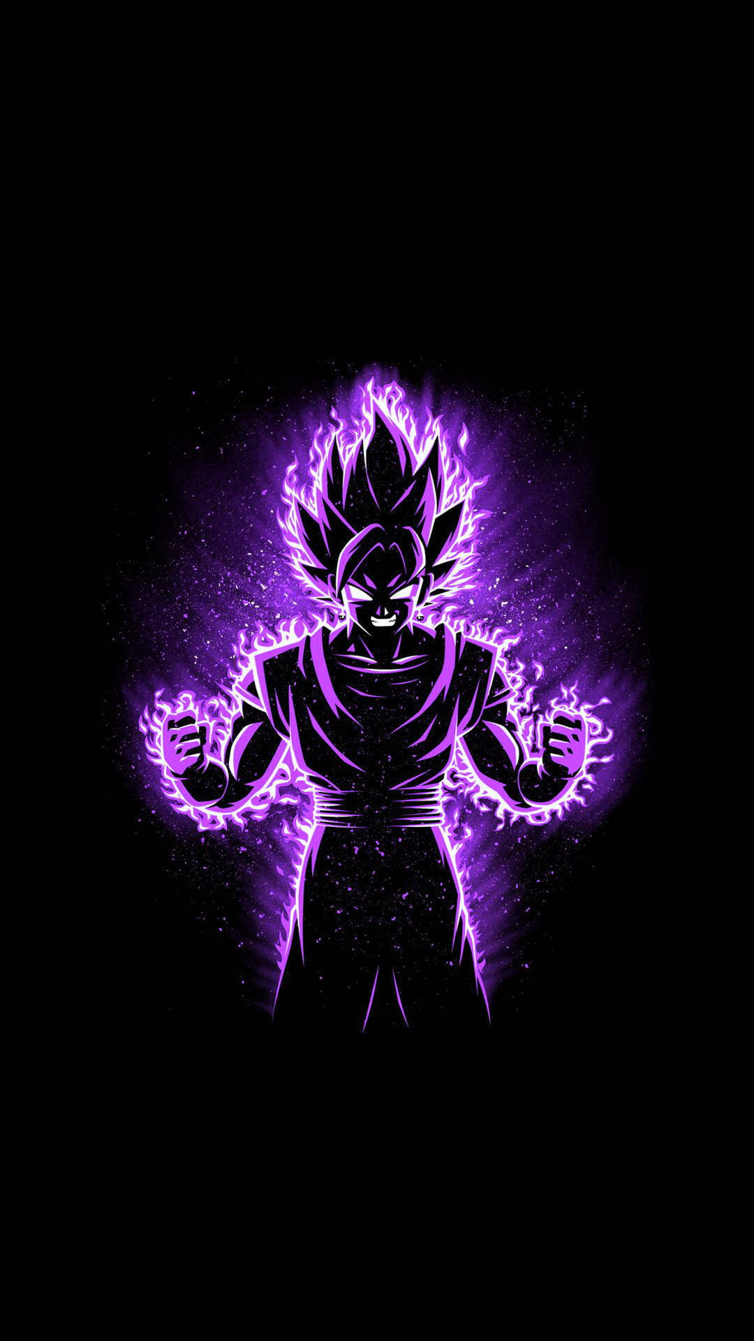 Goku Aesthetic, Purple Neon Aura, anime warrior, Full HD Phone Wallpaper