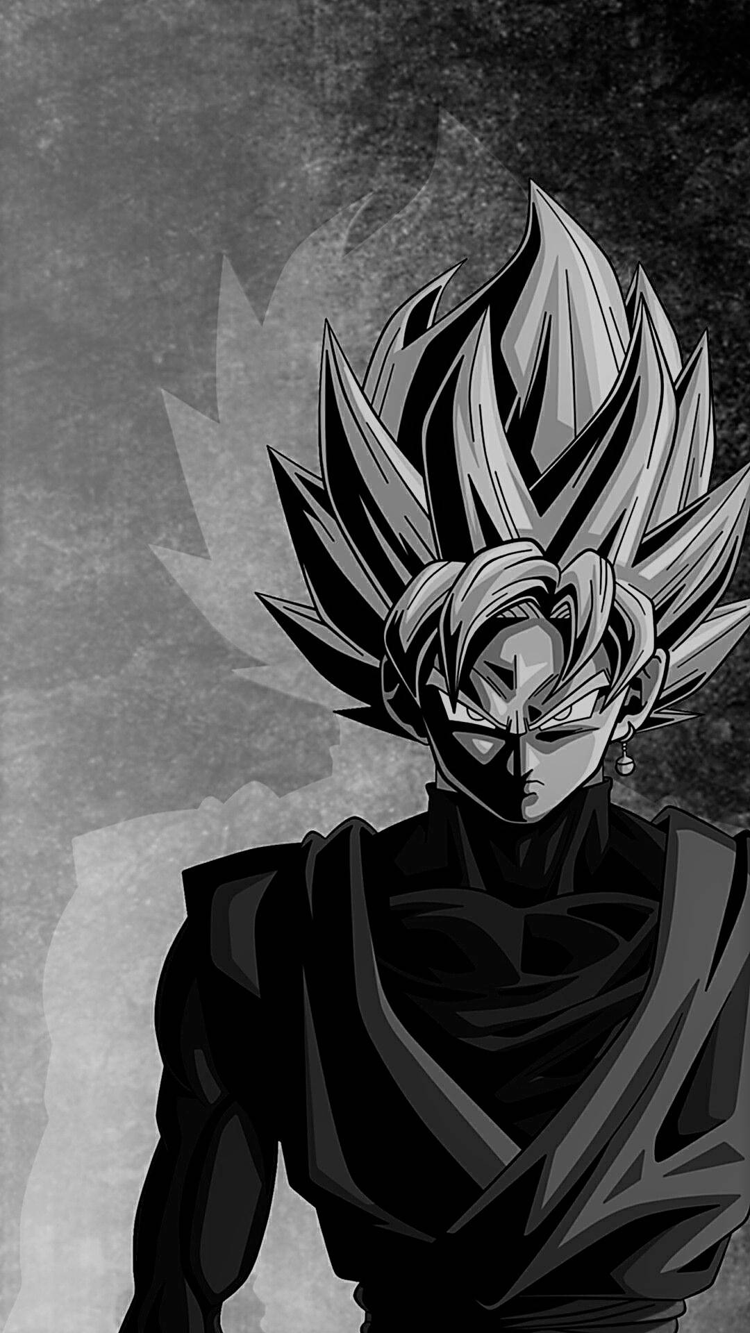 Goku, black and white, spiky hair, Full HD Phone Wallpaper