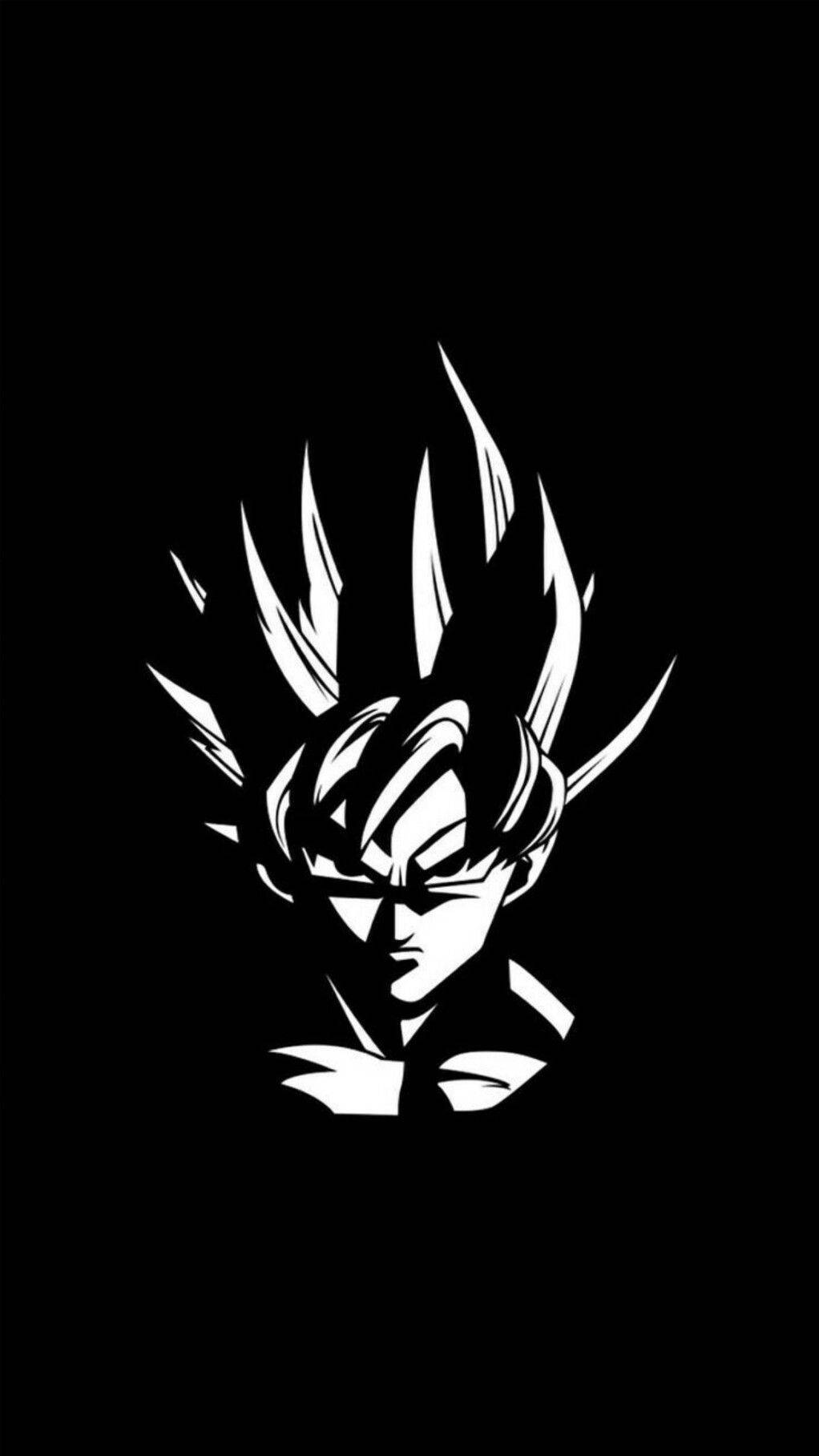 Goku, black and white, spiky-haired anime warrior, HD Phone Wallpaper