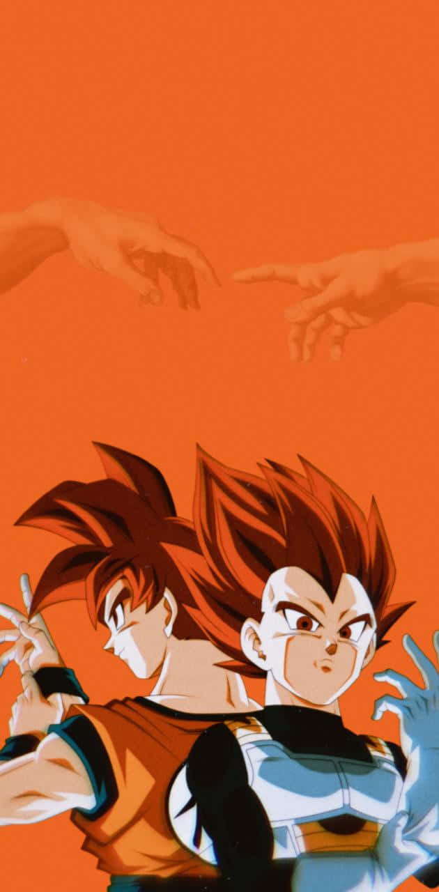 Goku, Vegeta, spiky red hair, HD Phone Wallpaper