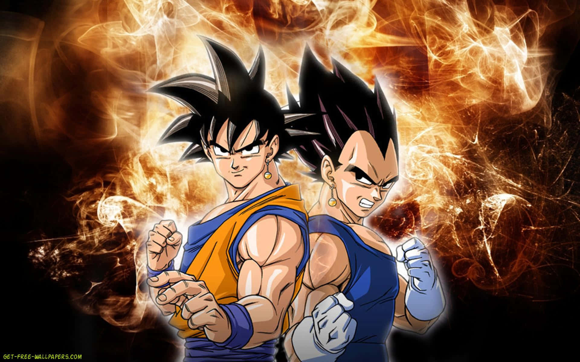 Goku, Vegeta, spiky black hair, Full HD Desktop Wallpaper