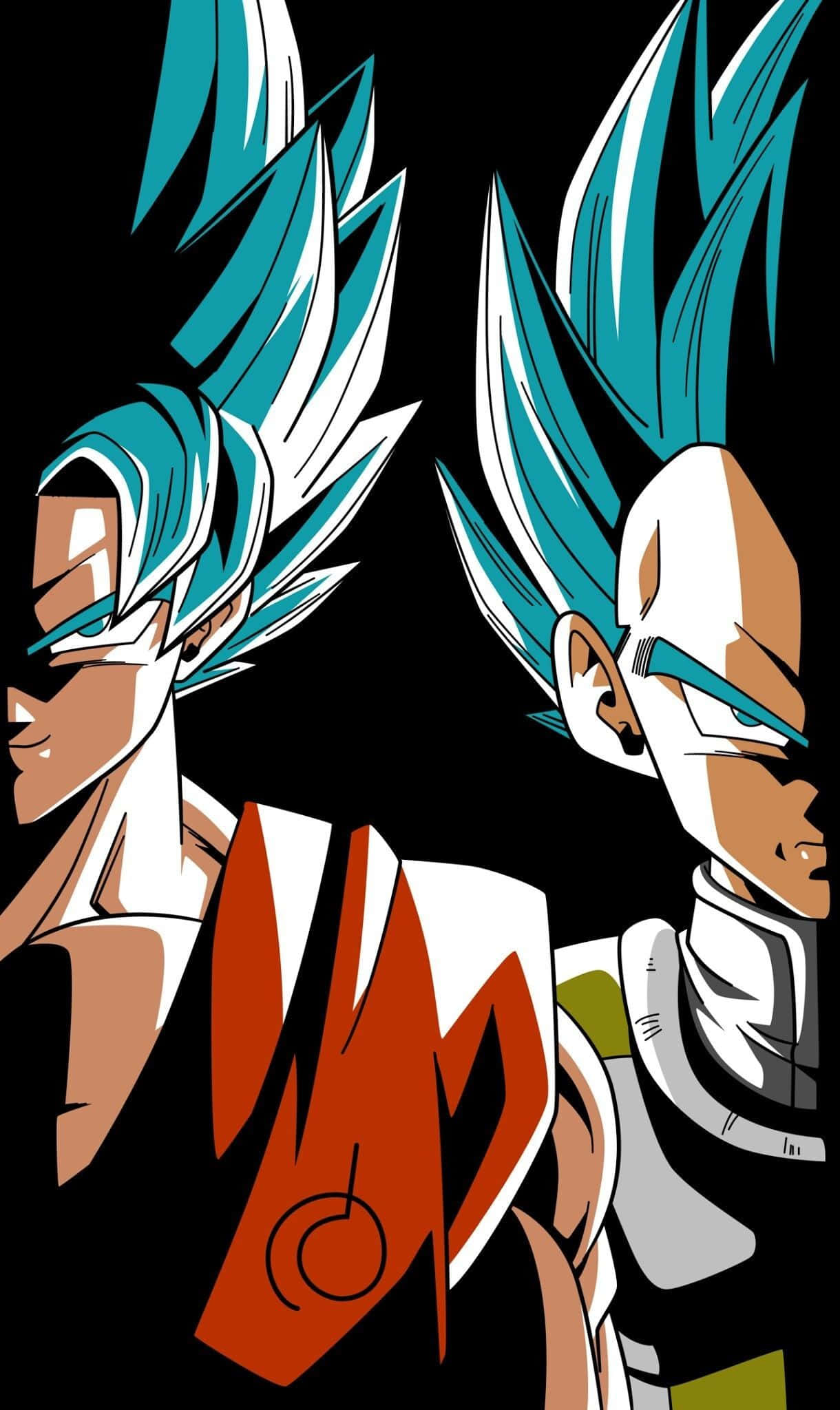 Goku, Vegeta, spiky blue and white hair, Full HD Phone Wallpaper