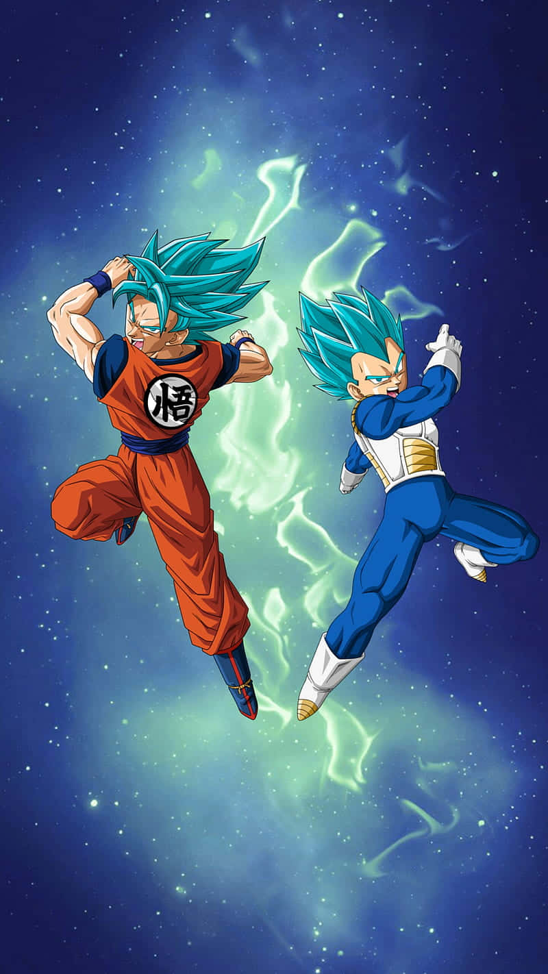 Goku, Vegeta, blue-haired anime warriors, HD Phone Wallpaper