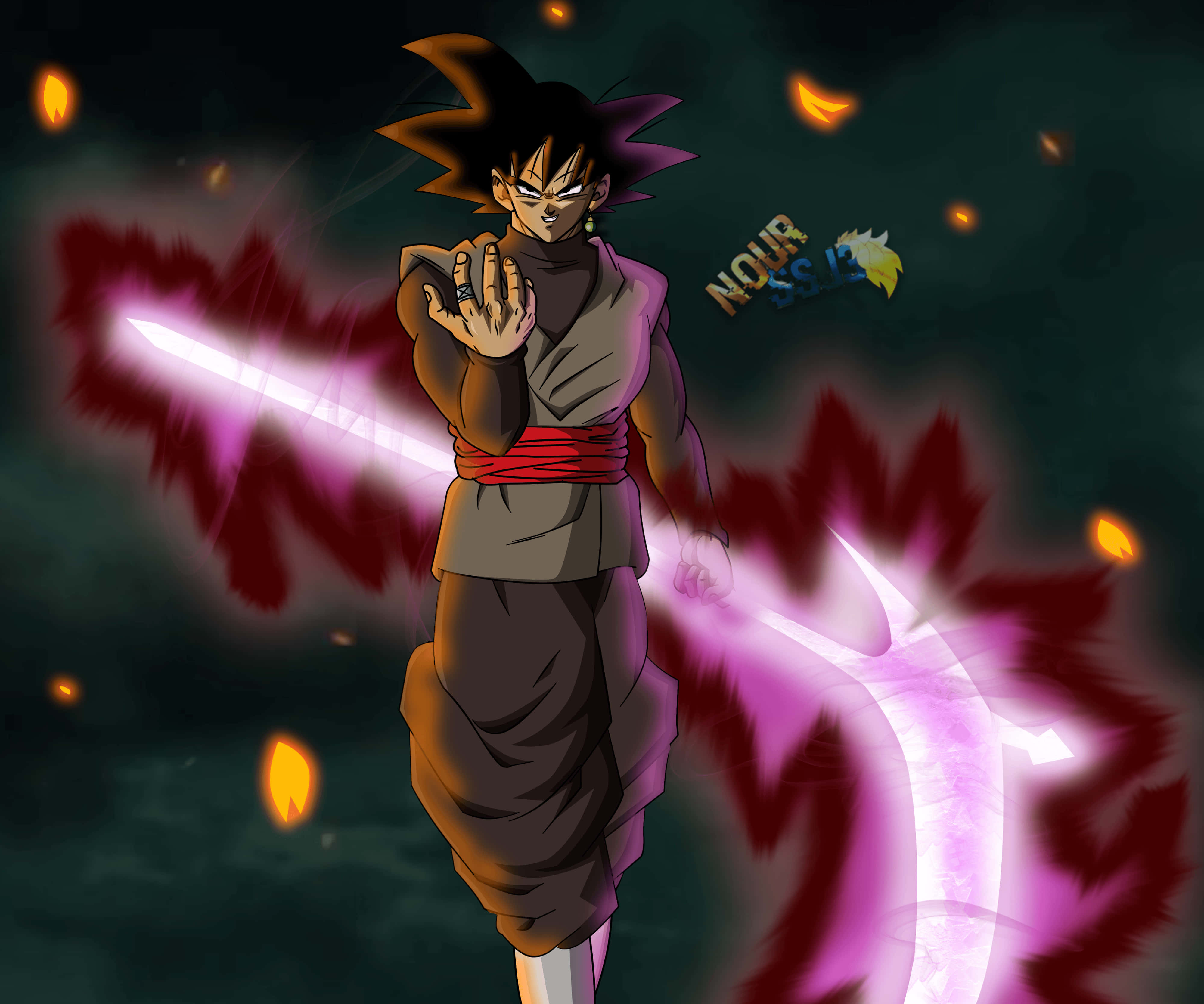 Goku Black, 4K, glowing purple energy, 4K Desktop Wallpaper