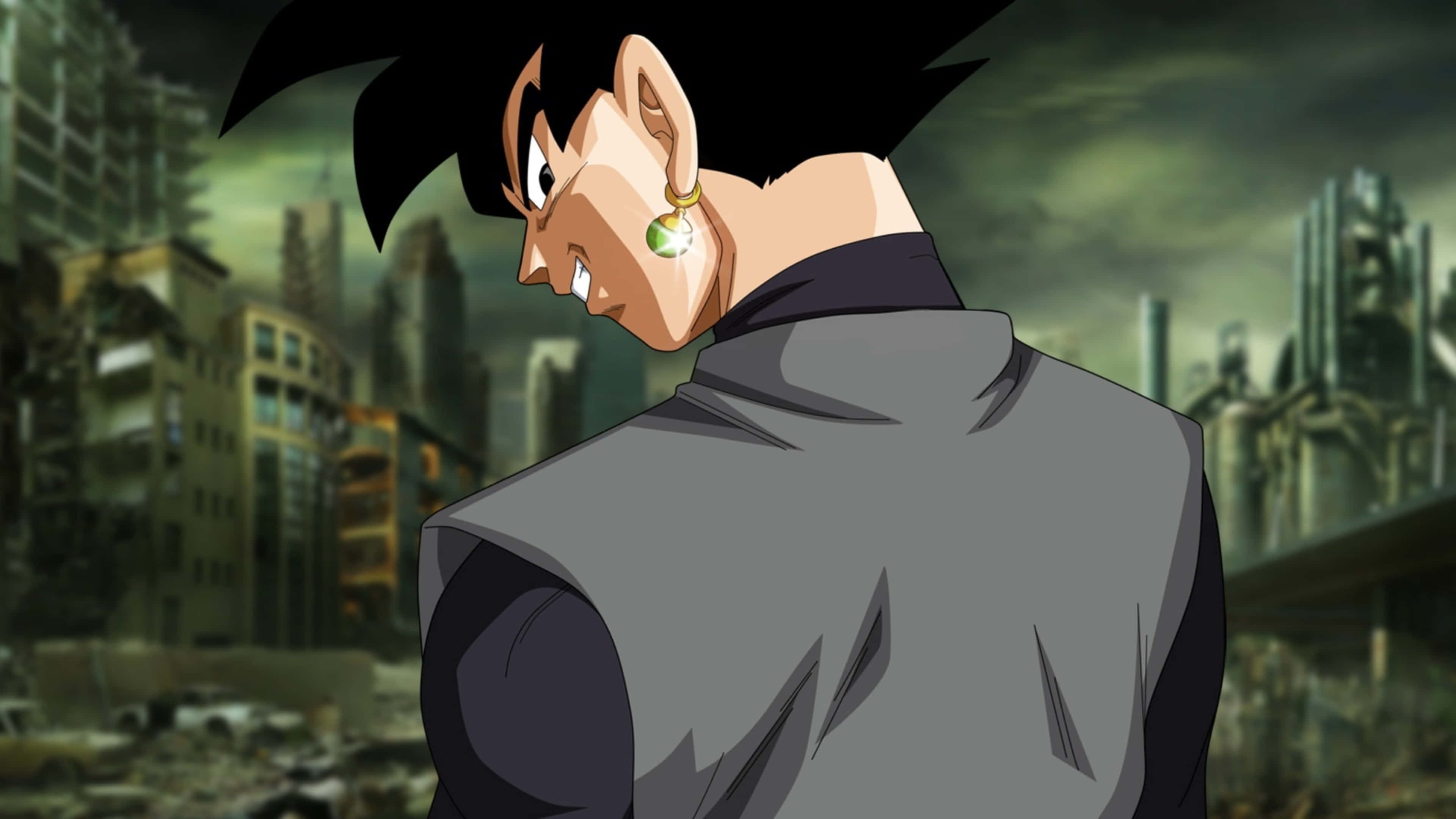 Goku Black, black spiky hair, green earring, 4K Desktop Wallpaper