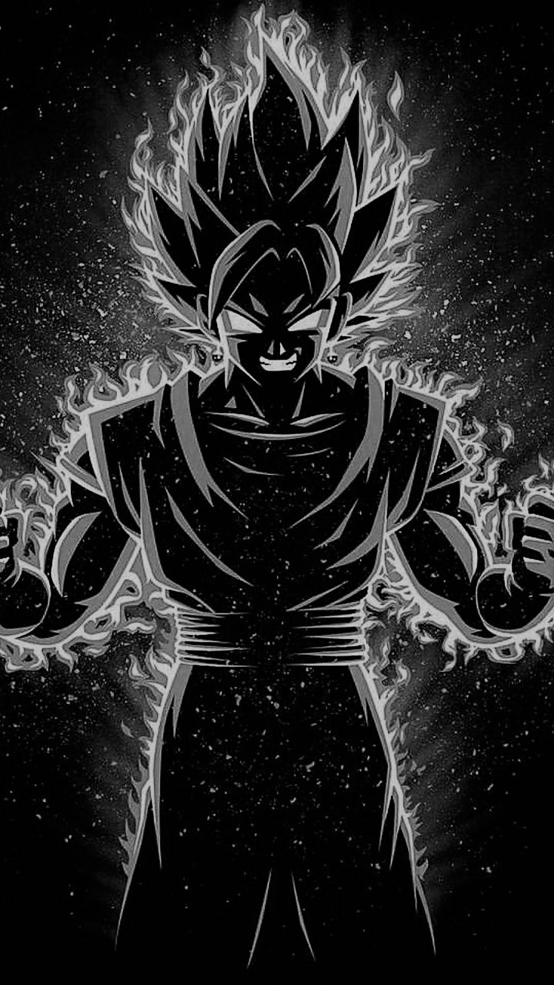 Goku Black, black and white, spiky hair, Full HD Phone Wallpaper