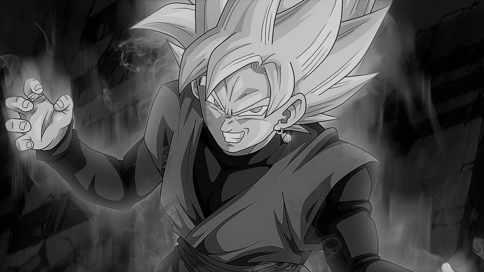 Goku Black, black and white, spiky hair, Full HD Desktop Wallpaper