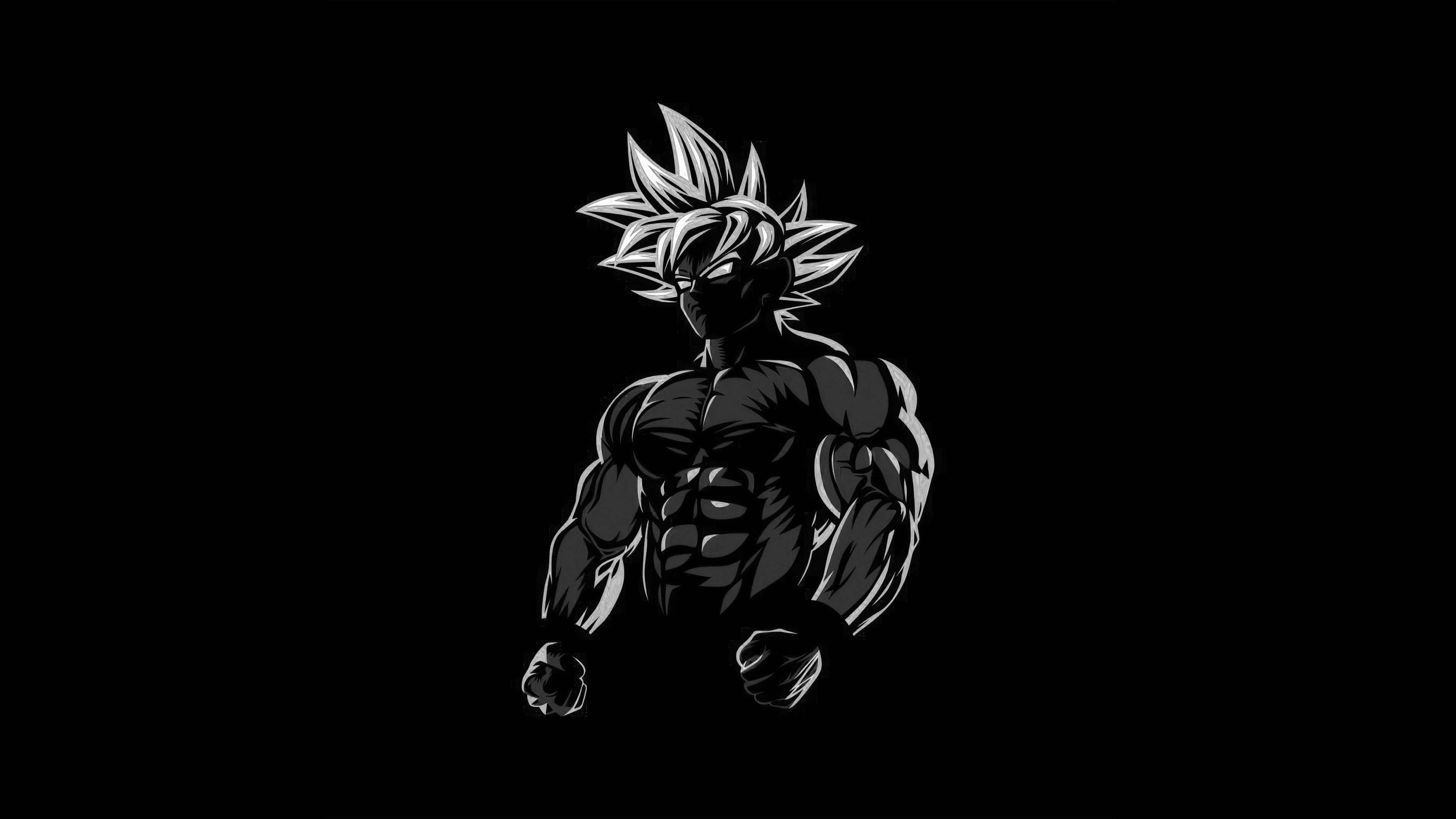 Goku, black and white anime pfp, spiky hair, 4K Desktop Wallpaper