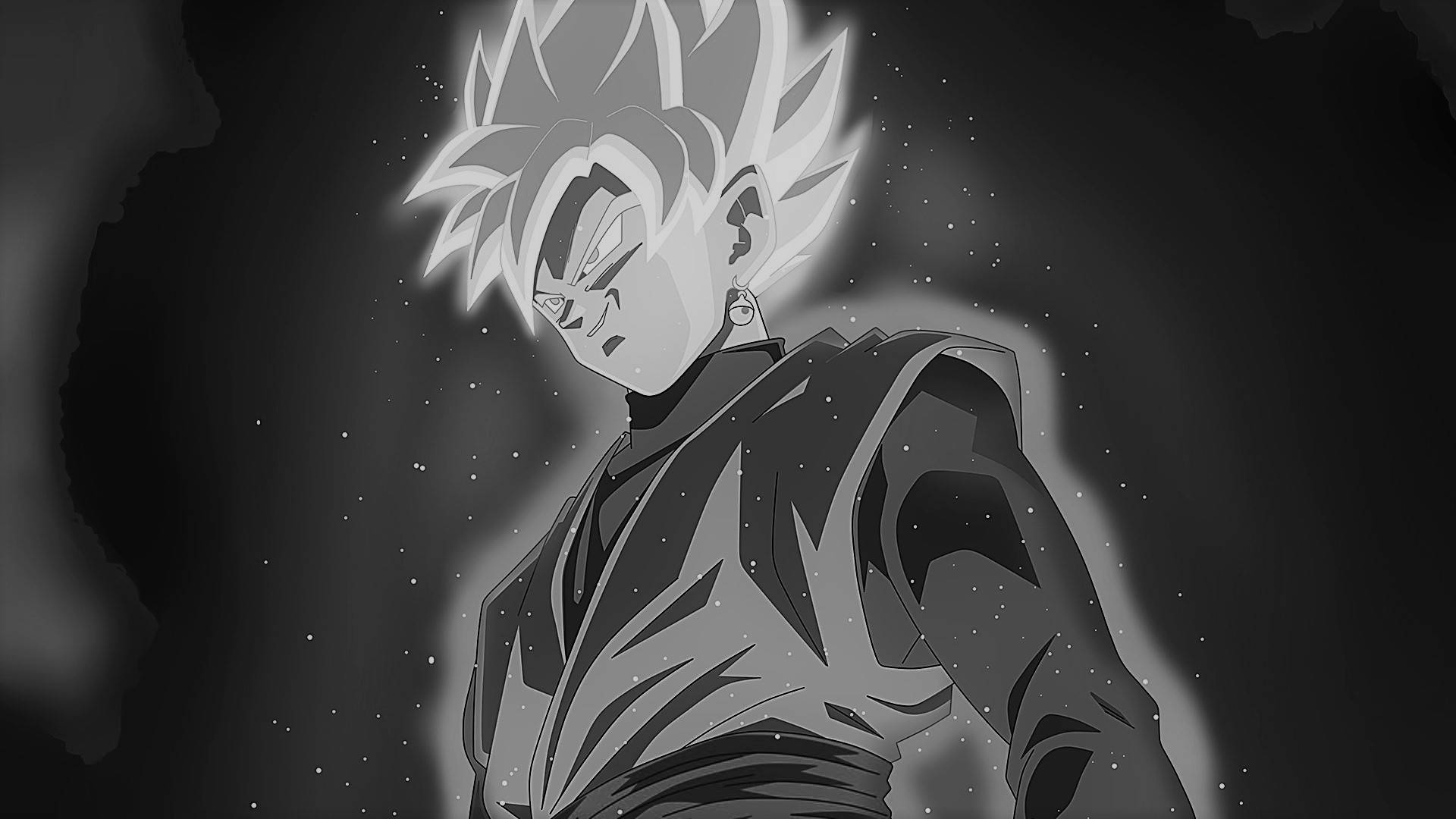 Goku Black, monochrome, spiky hair, Full HD Desktop Wallpaper