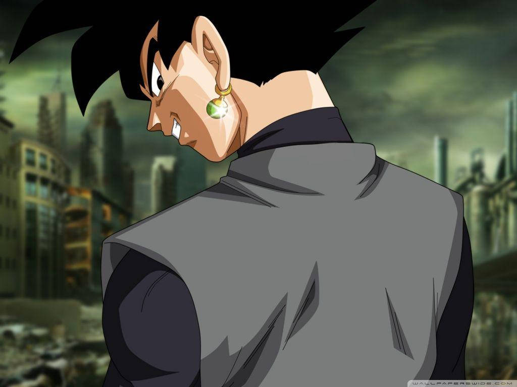 Black Goku, black outfit, spiky black hair, SD Desktop Wallpaper