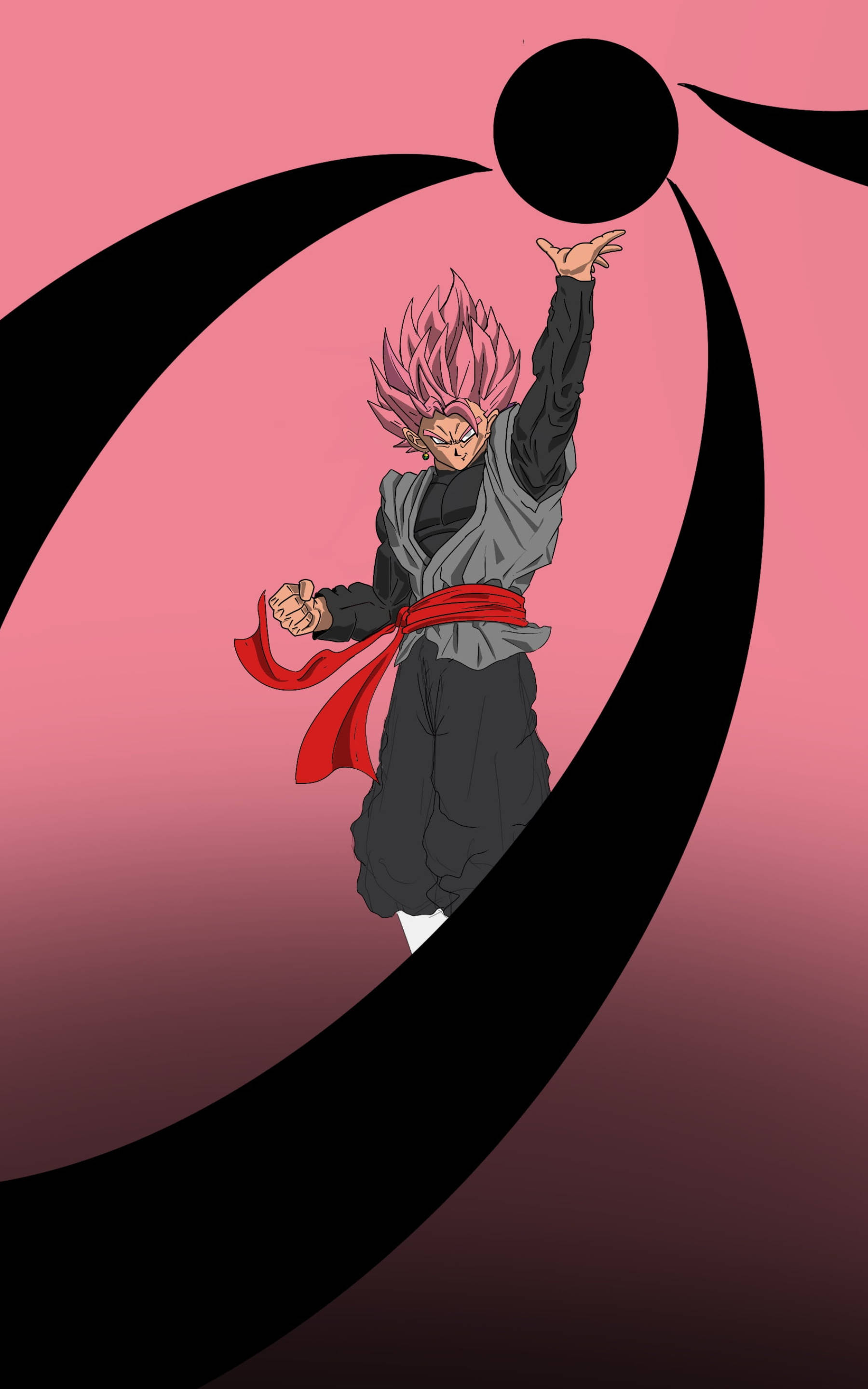 Goku Black, ball iPhone cover, pink spiky hair, 2K Phone Wallpaper