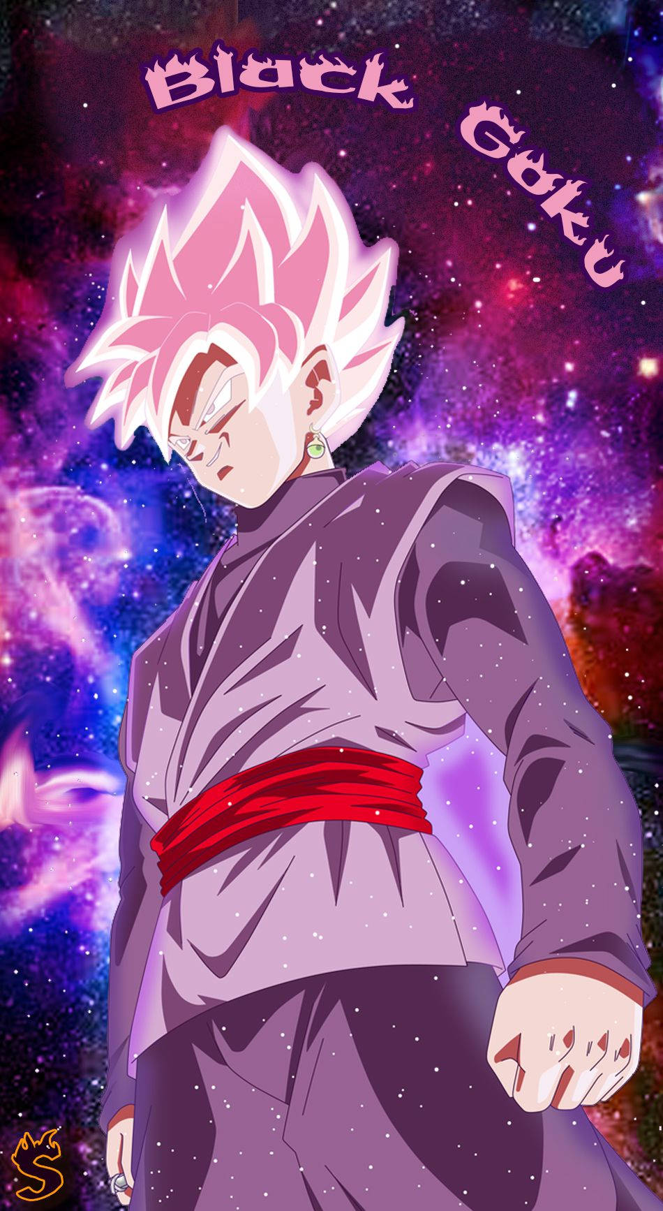 Goku Black, iPhone, cosmic nebula, HD Phone Wallpaper