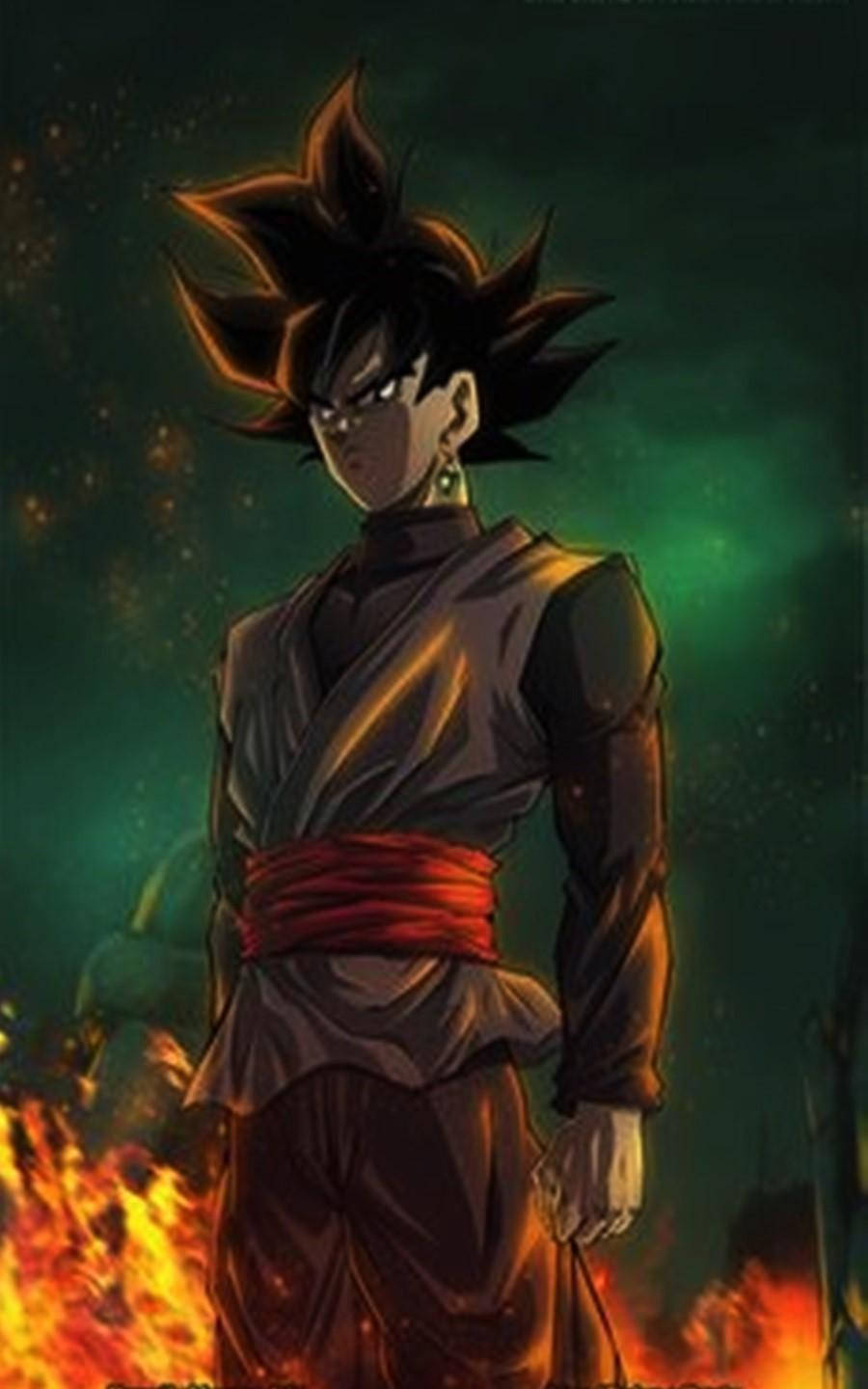 Goku Black, iPhone, fiery flames, HD Phone Wallpaper