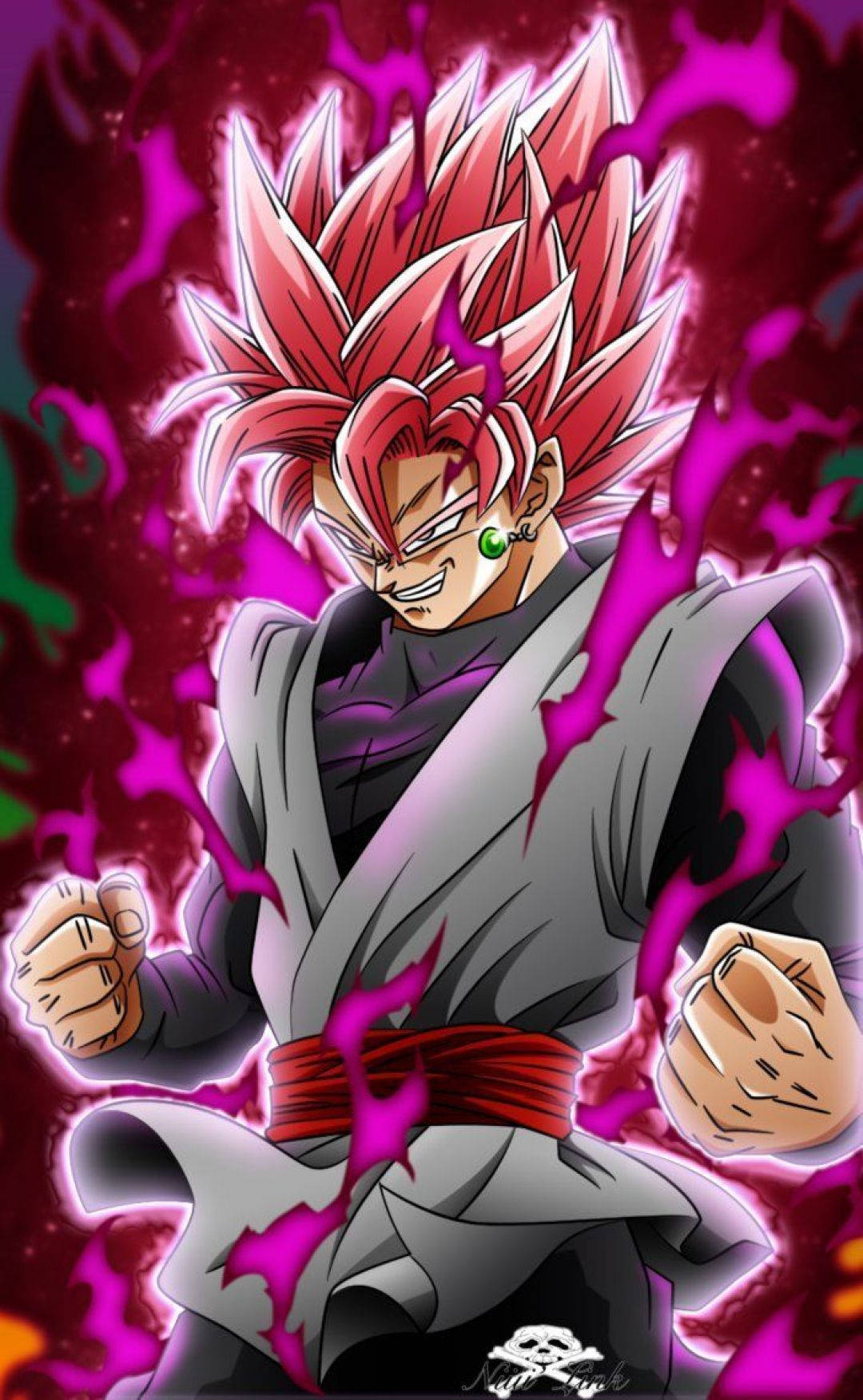 Goku Black, iPhone, spiky pink hair, HD Phone Wallpaper